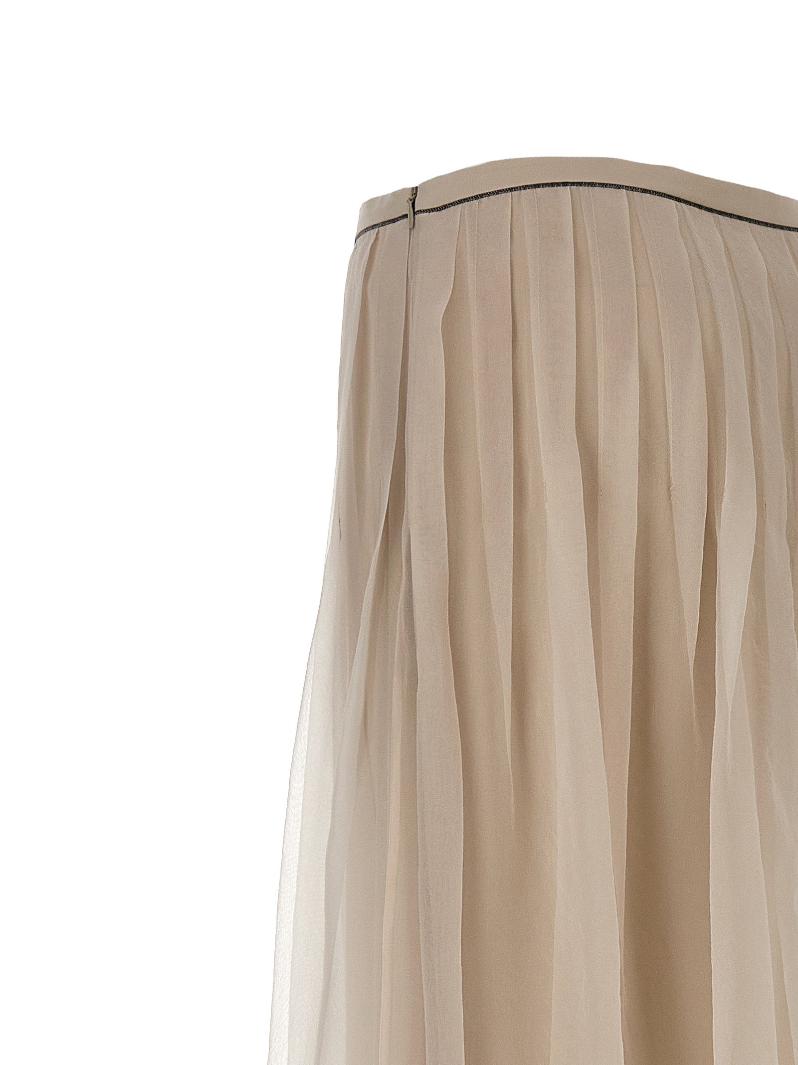 Shop Brunello Cucinelli Silk Tulle Skirt Skirts White