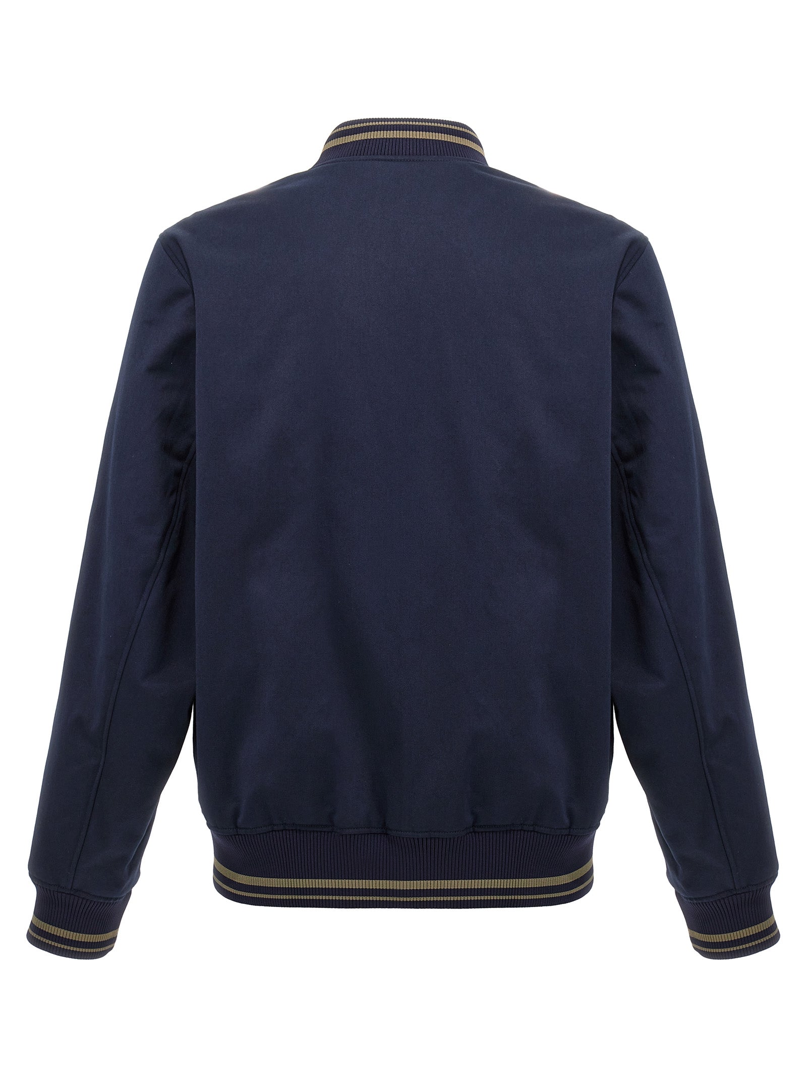 Shop Maison Kitsuné Logo Embroidery Bomber Jacket Casual Jackets, Parka Blue