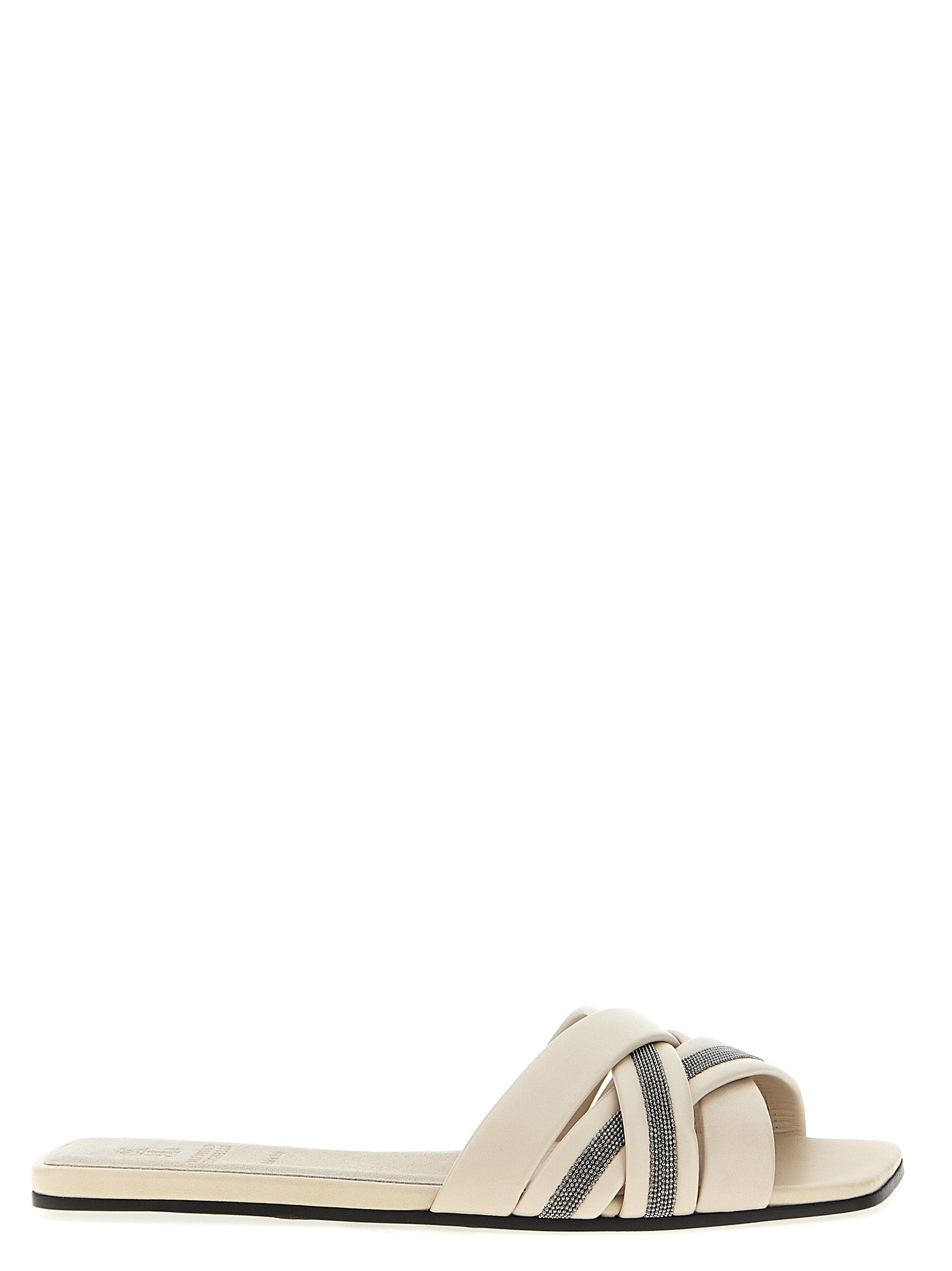 Shop Brunello Cucinelli Monile Sandals White