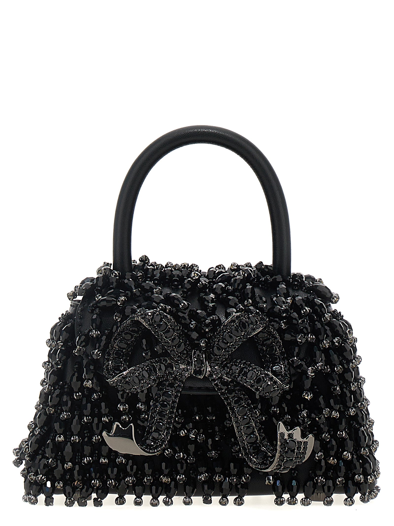 Self-portrait Black Embellished Micro Bow Hand Bags Black