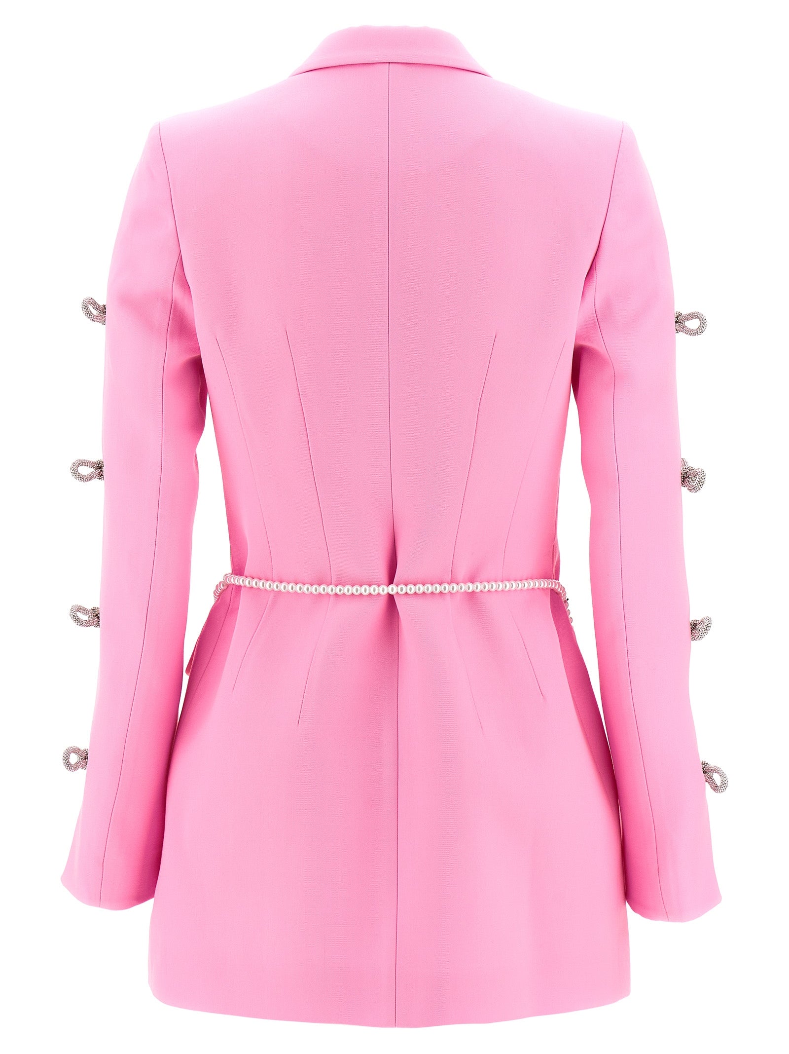 Shop Mach & Mach Bow And Pearl Blazer Dress Dresses Pink