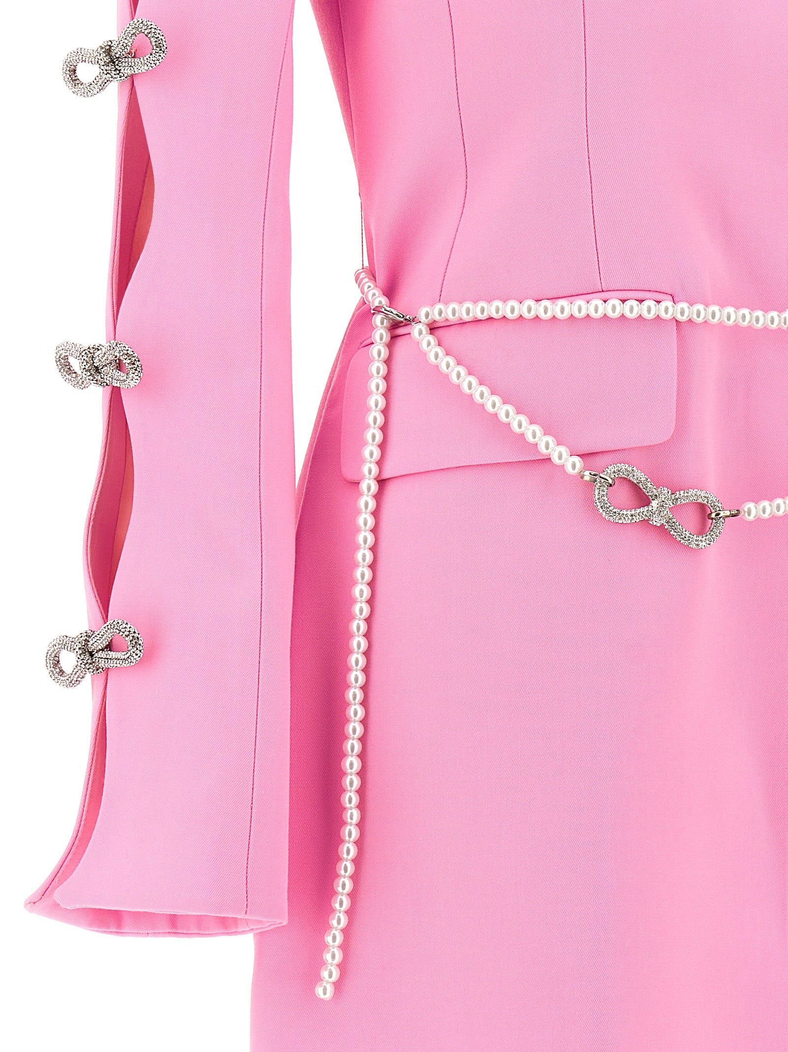 Shop Mach & Mach Bow And Pearl Blazer Dress Dresses Pink