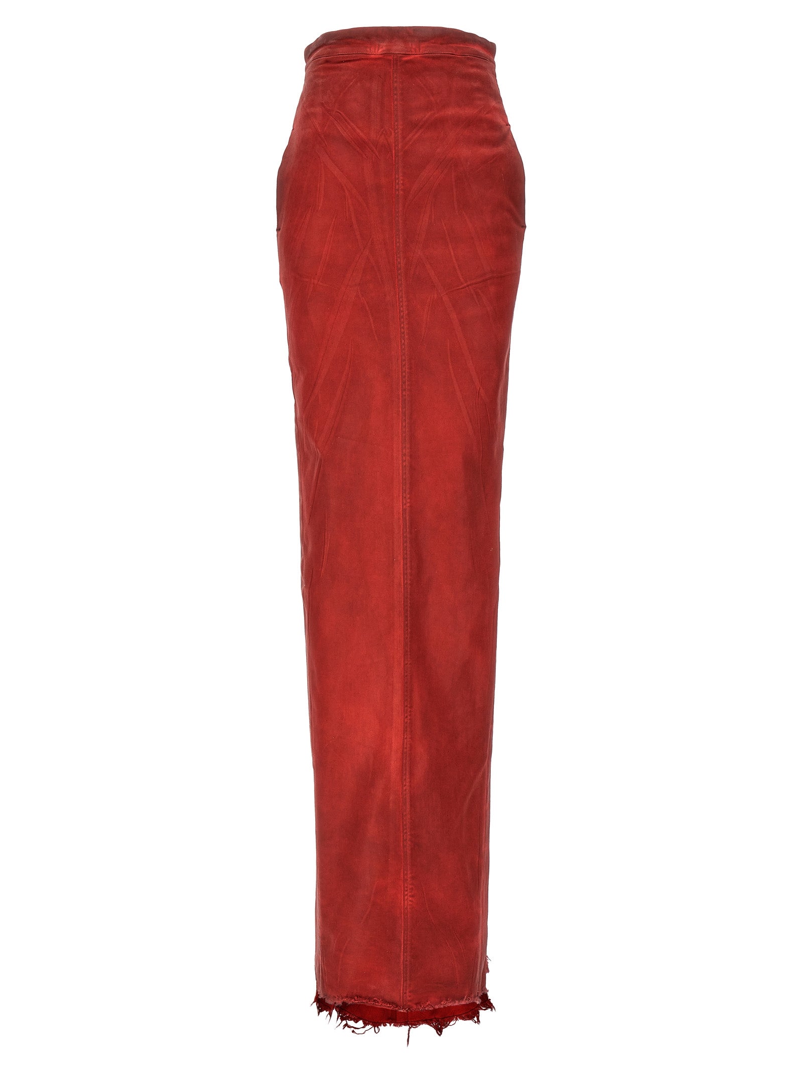 Shop Rick Owens Dirt Pillar Long Skirts Red