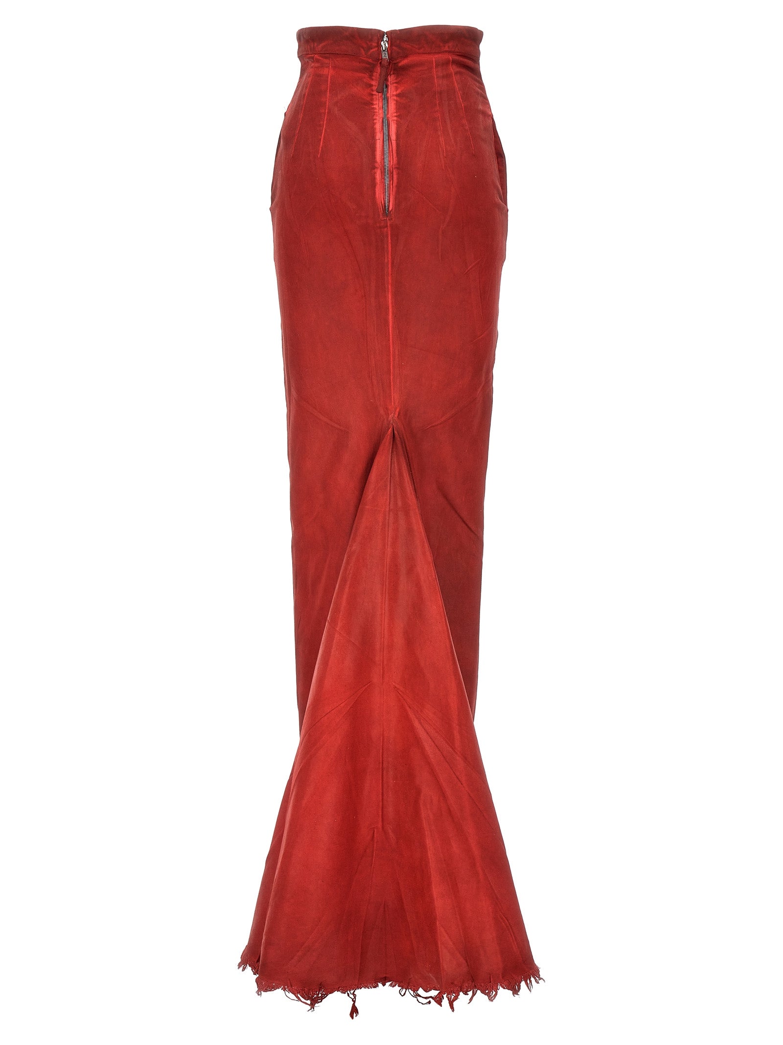 Shop Rick Owens Dirt Pillar Long Skirts Red