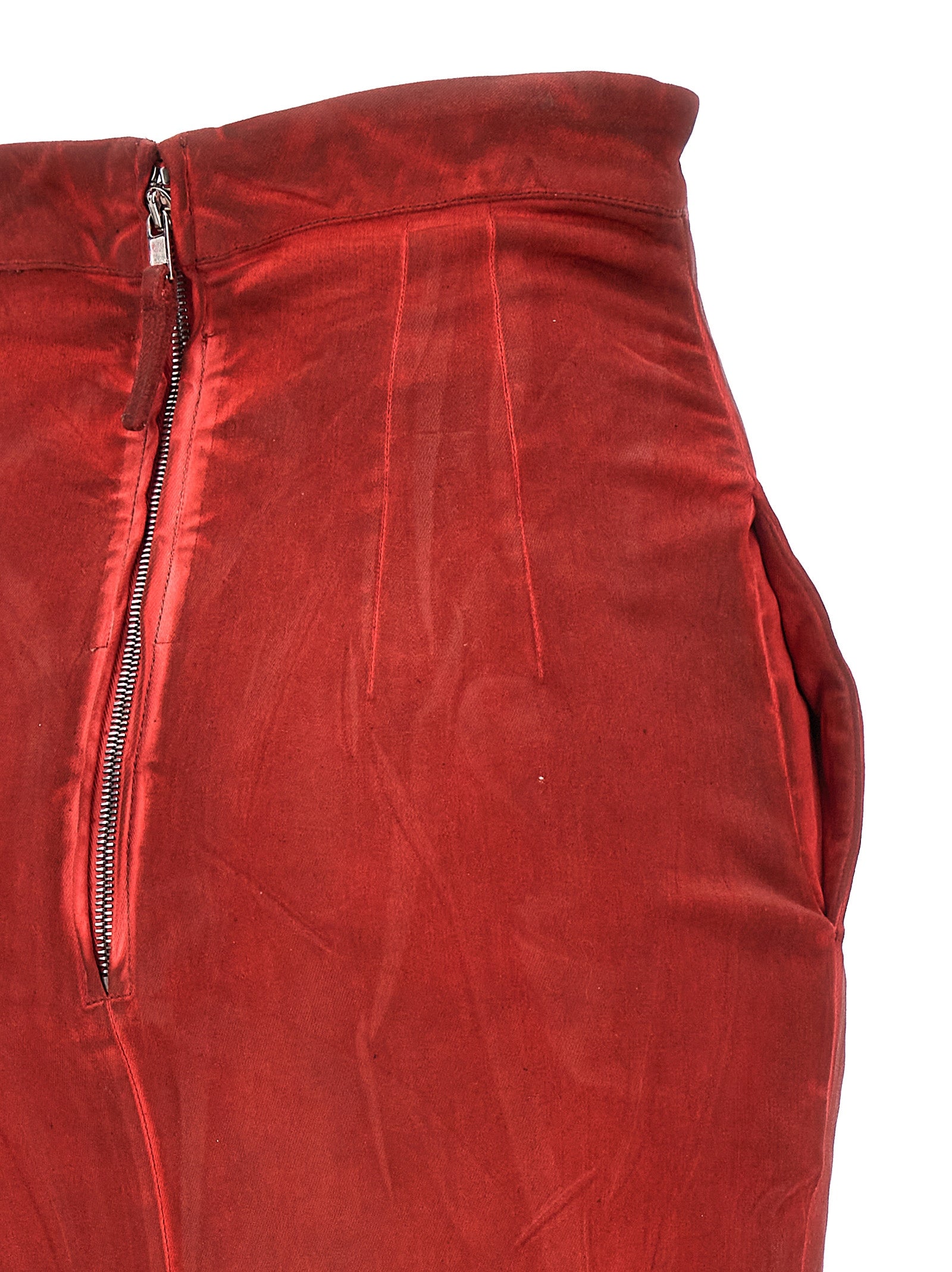 Shop Rick Owens Dirt Pillar Long Skirts Red