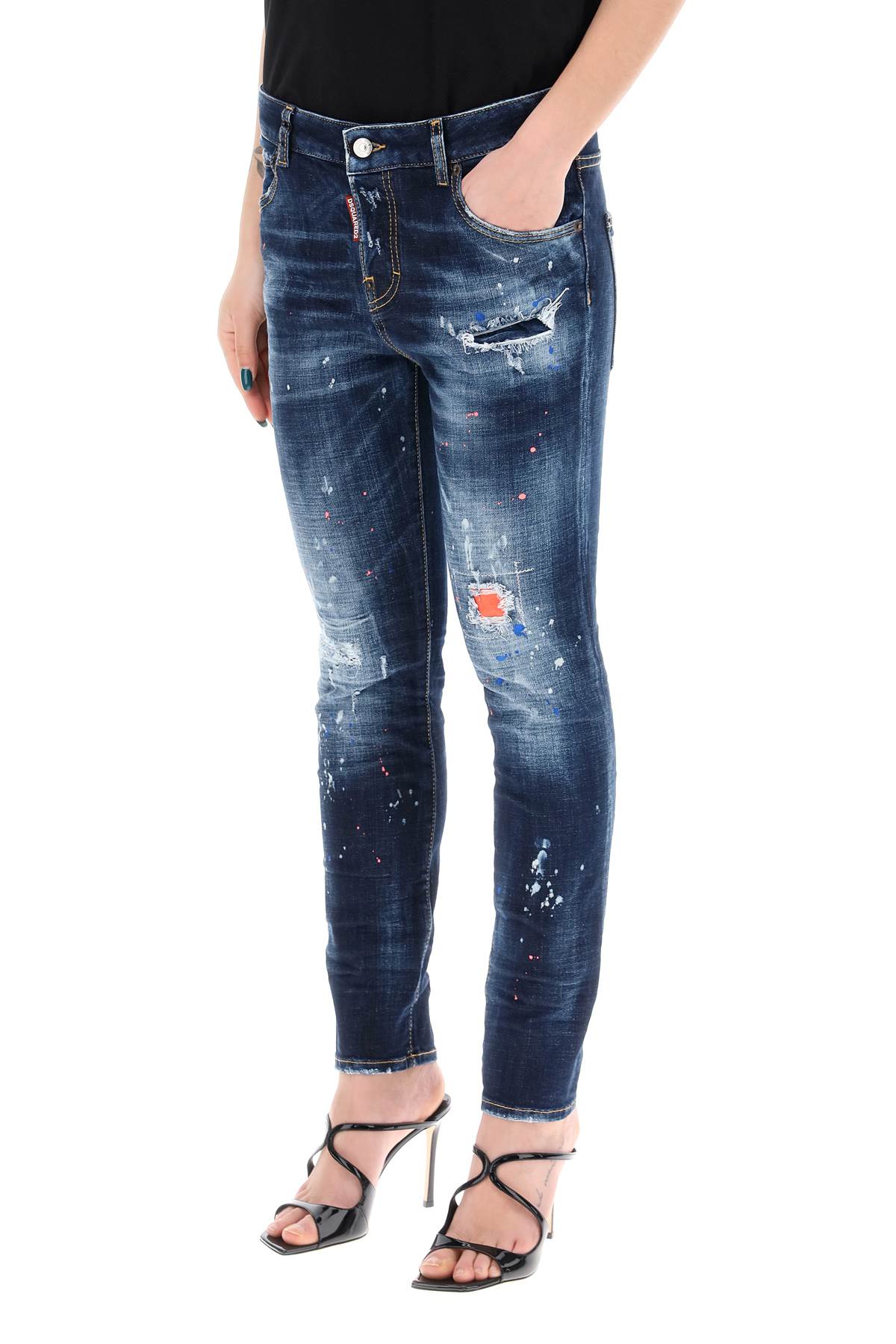 Shop Dsquared2 Jeans Dark Neon Splash Wash 642