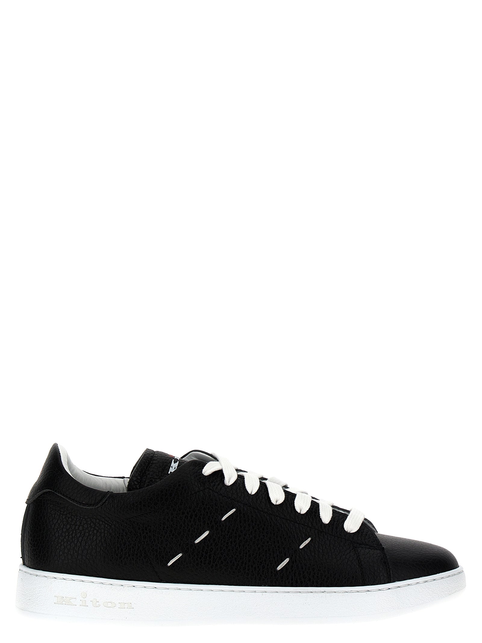 Kiton Leather Sneakers Black