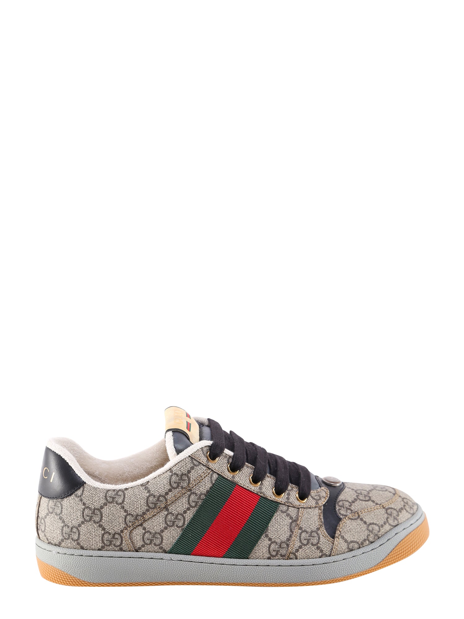 Shop Gucci Screener Gg Supreme Fabric And Leather Sneakers