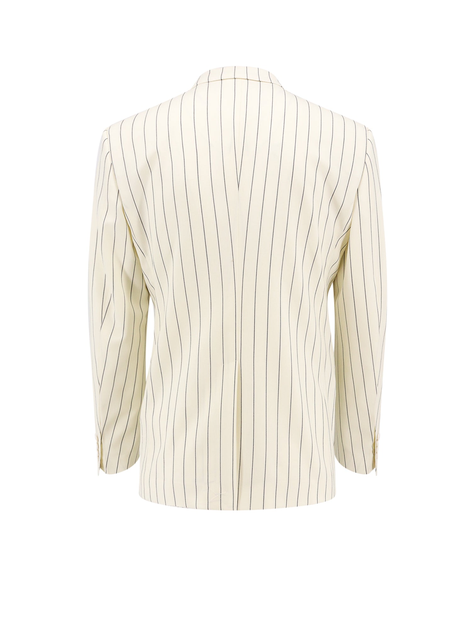 Shop Dolce & Gabbana Wool And Silk Blazer With Striped Motif