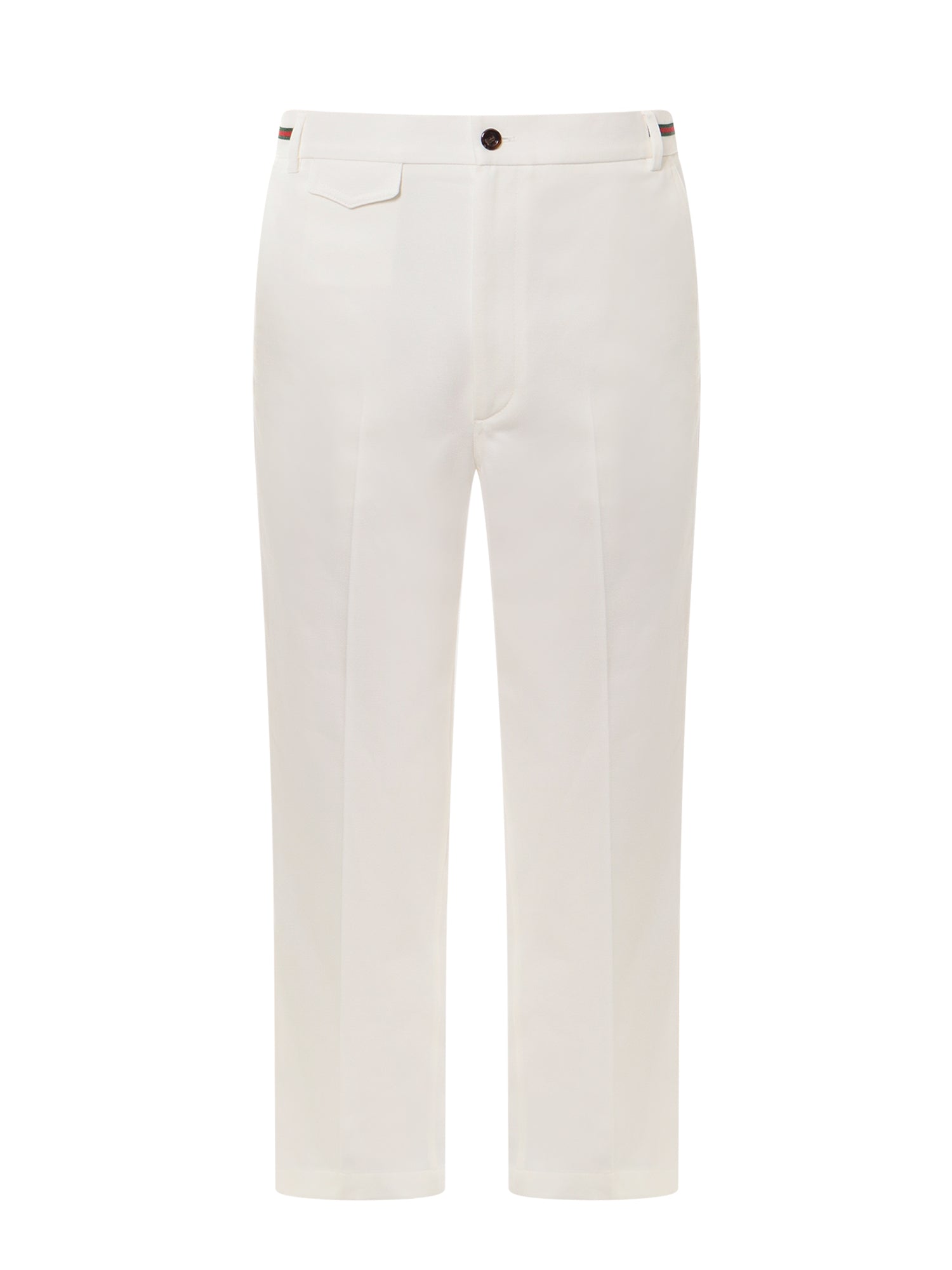 Shop Gucci Cotton Trouser With Web Detail