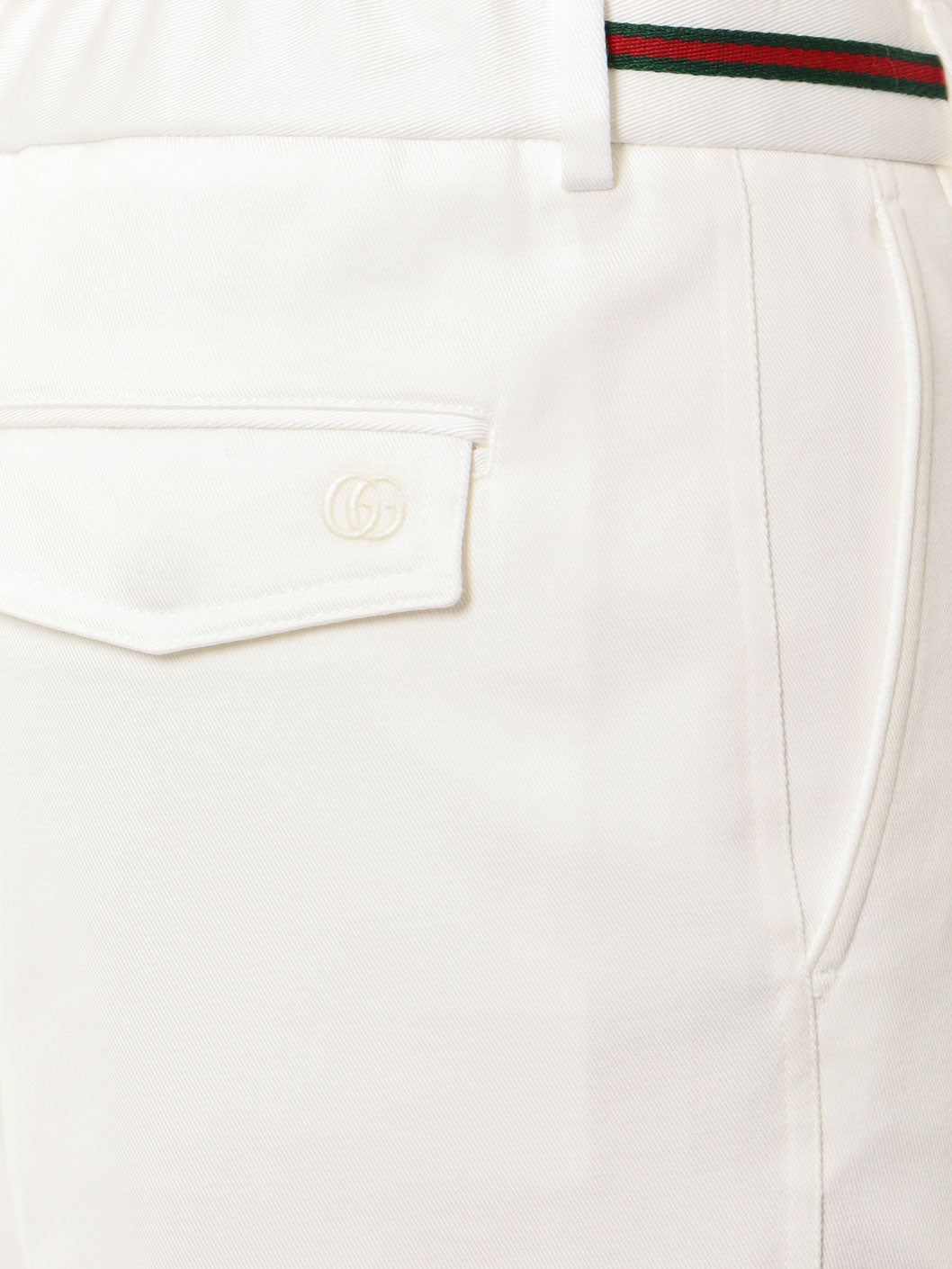 Shop Gucci Cotton Trouser With Web Detail