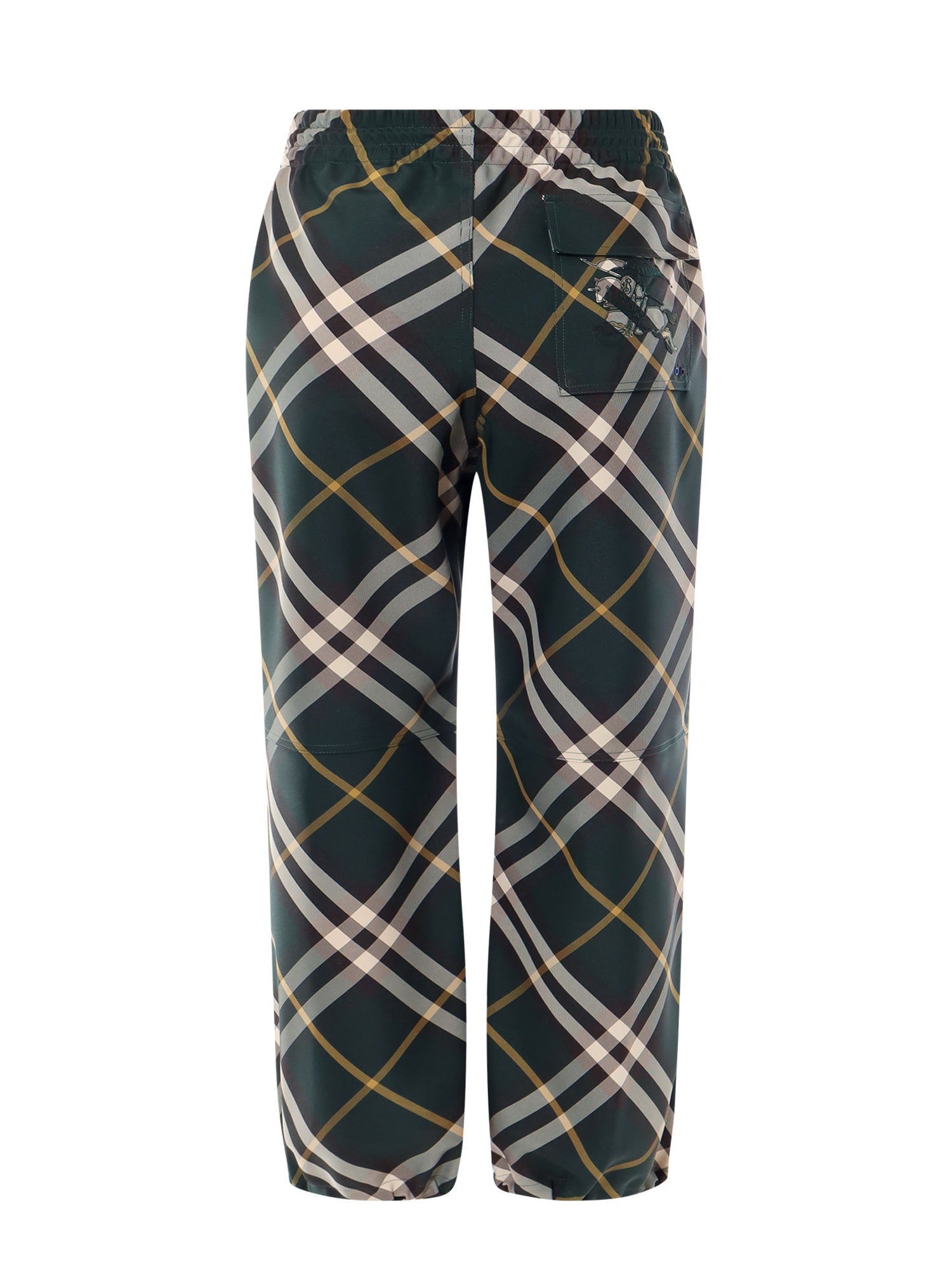 Shop Burberry Nylon Trouser With  Check Print