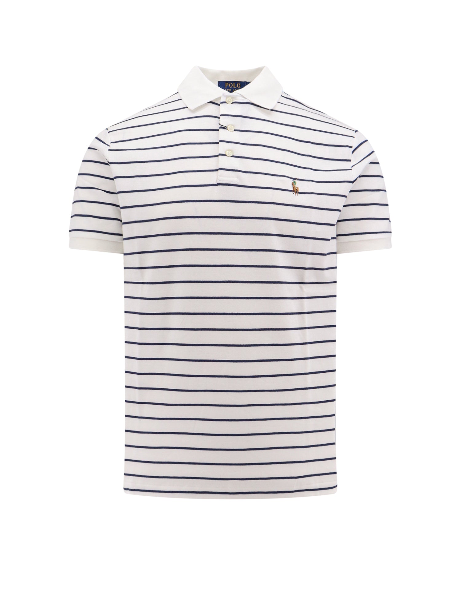 Shop Polo Ralph Lauren Striped Cotton Polo Shirt