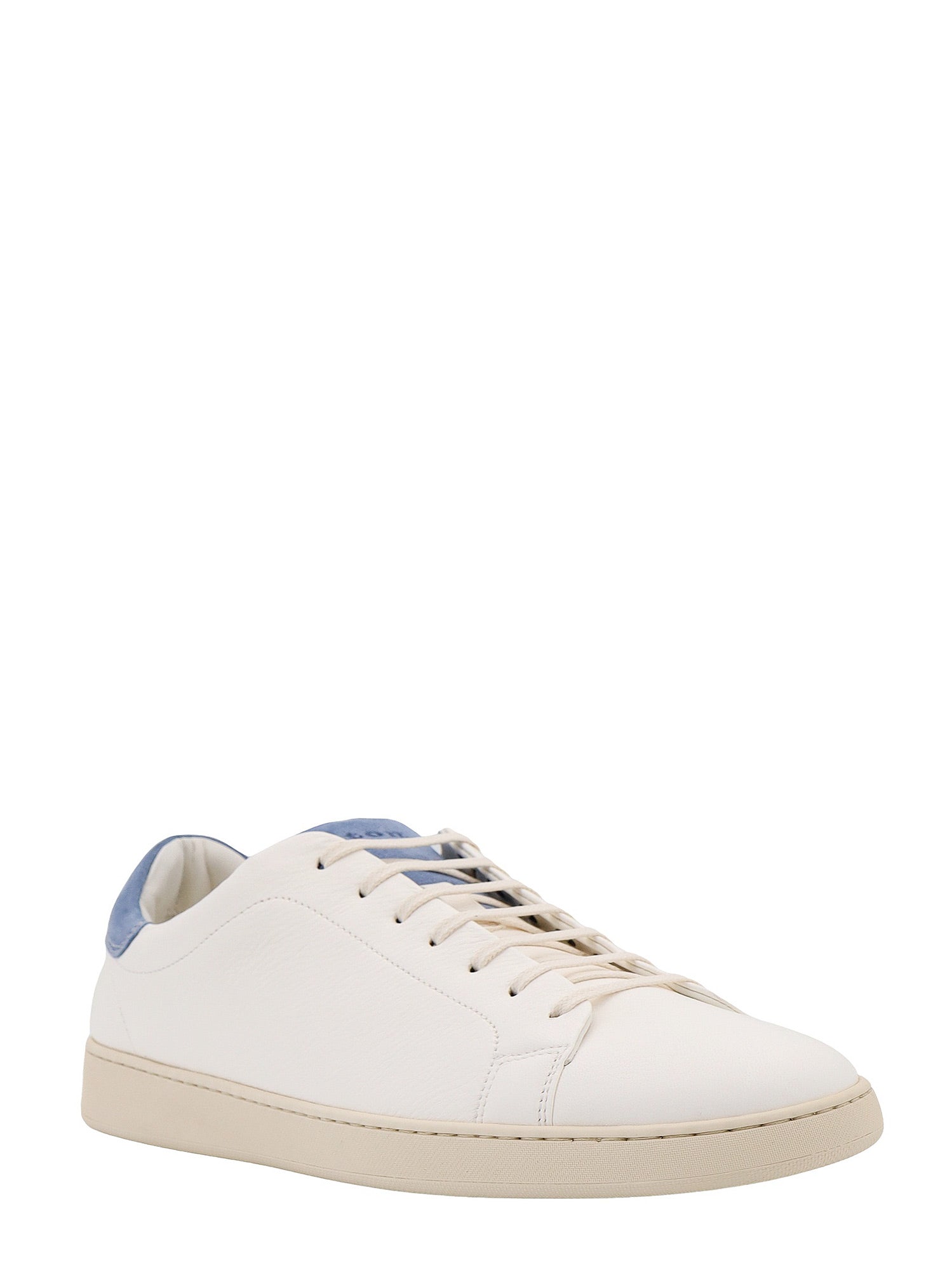 Shop Kiton Leather Sneakers With Logo Engraving