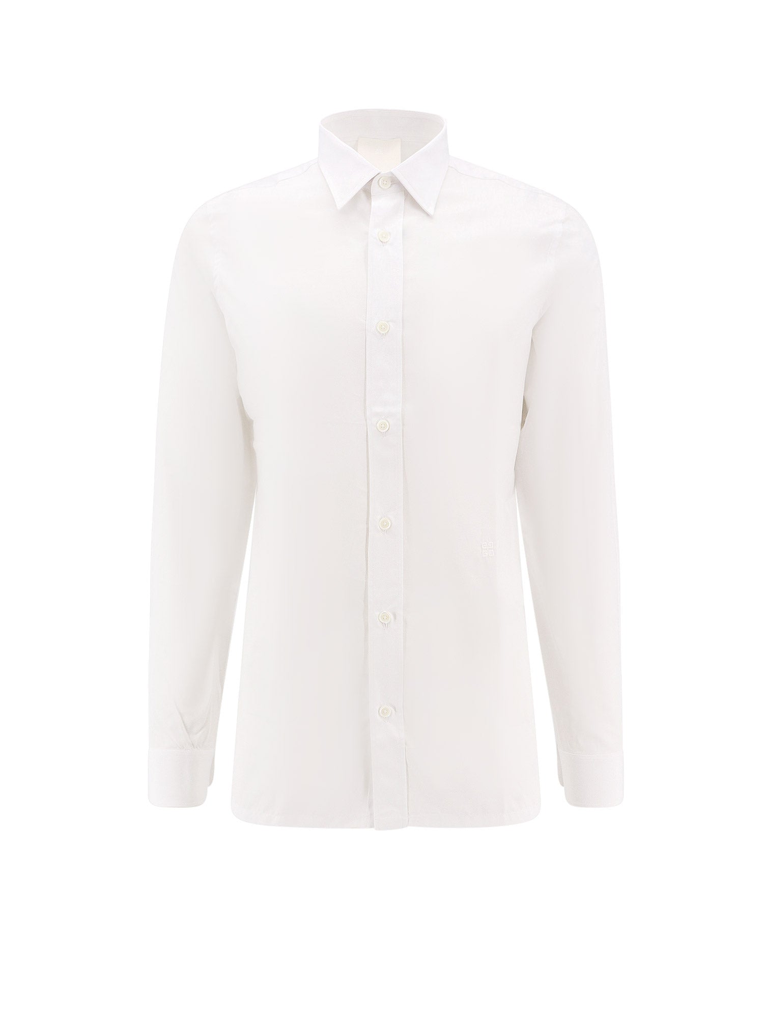 Shop Givenchy Cotton Shirt With Embroidered 4g Logo