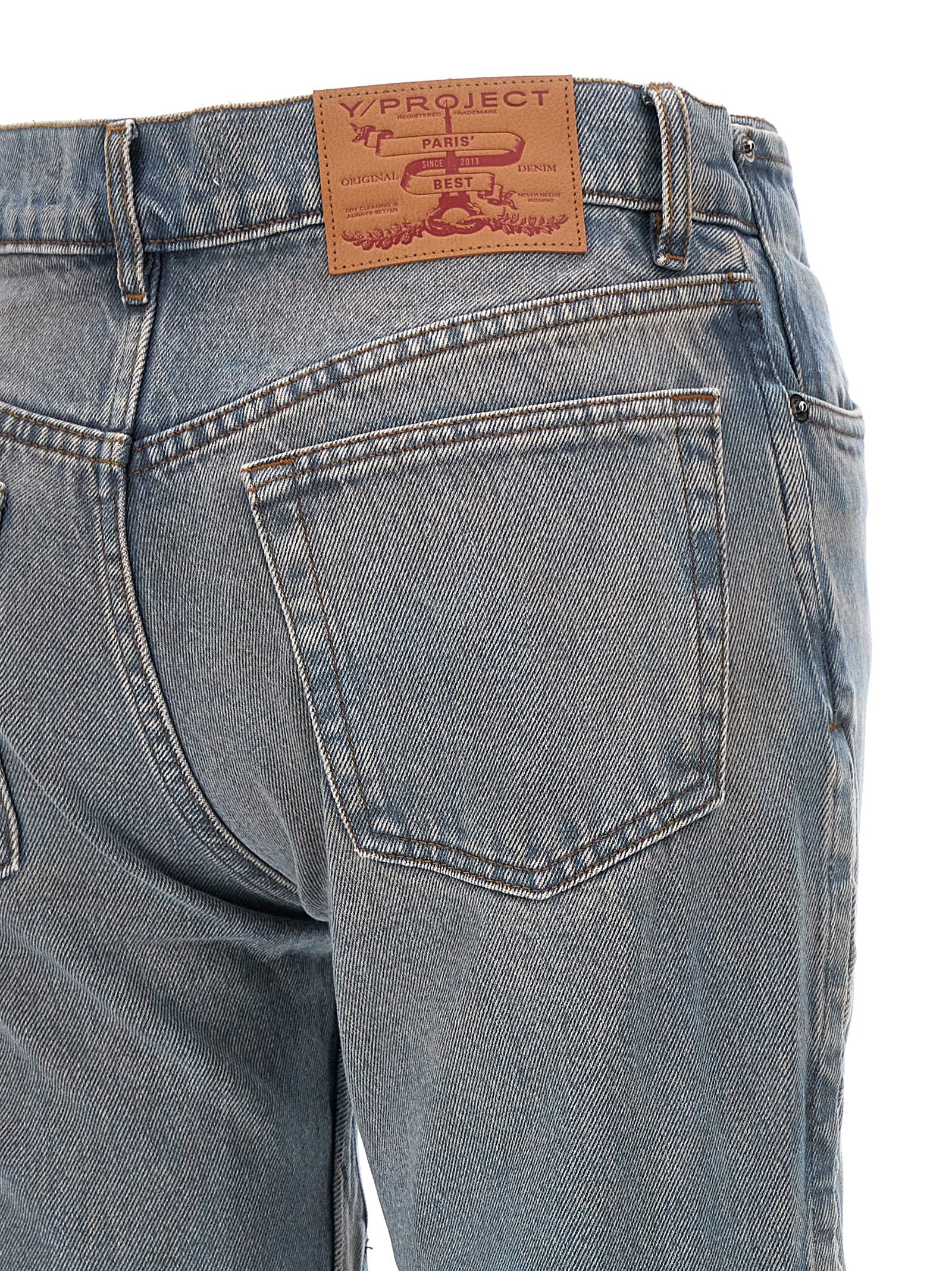 Shop Y/project Hook And Eye Jeans Light Blue