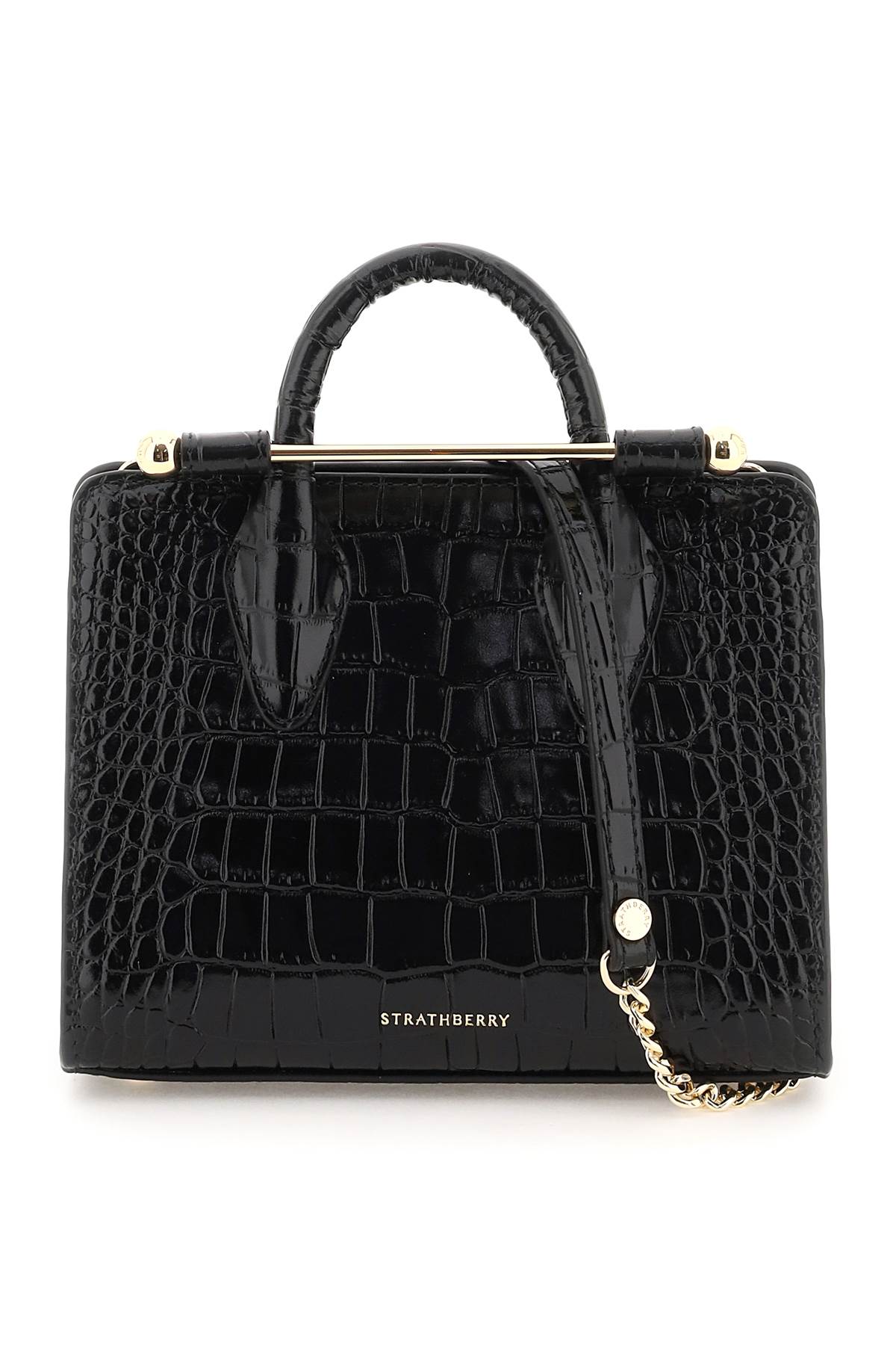 STRATHBERRY 'NANO TOTE' CROCO EMBOSSED LEATHER BAG