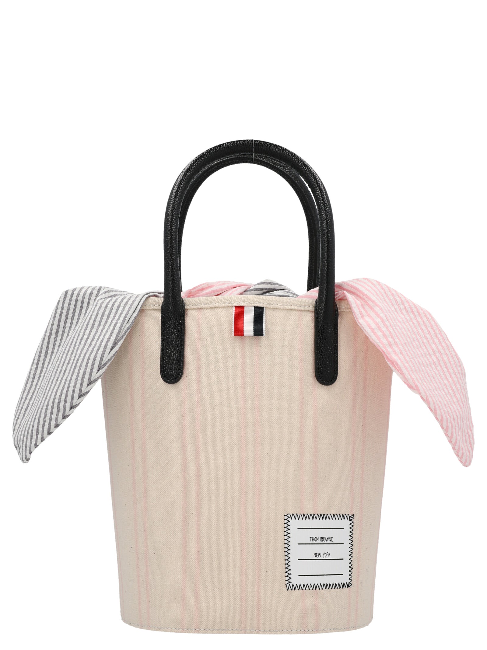 THOM BROWNE STRIPED BUCKET BAG