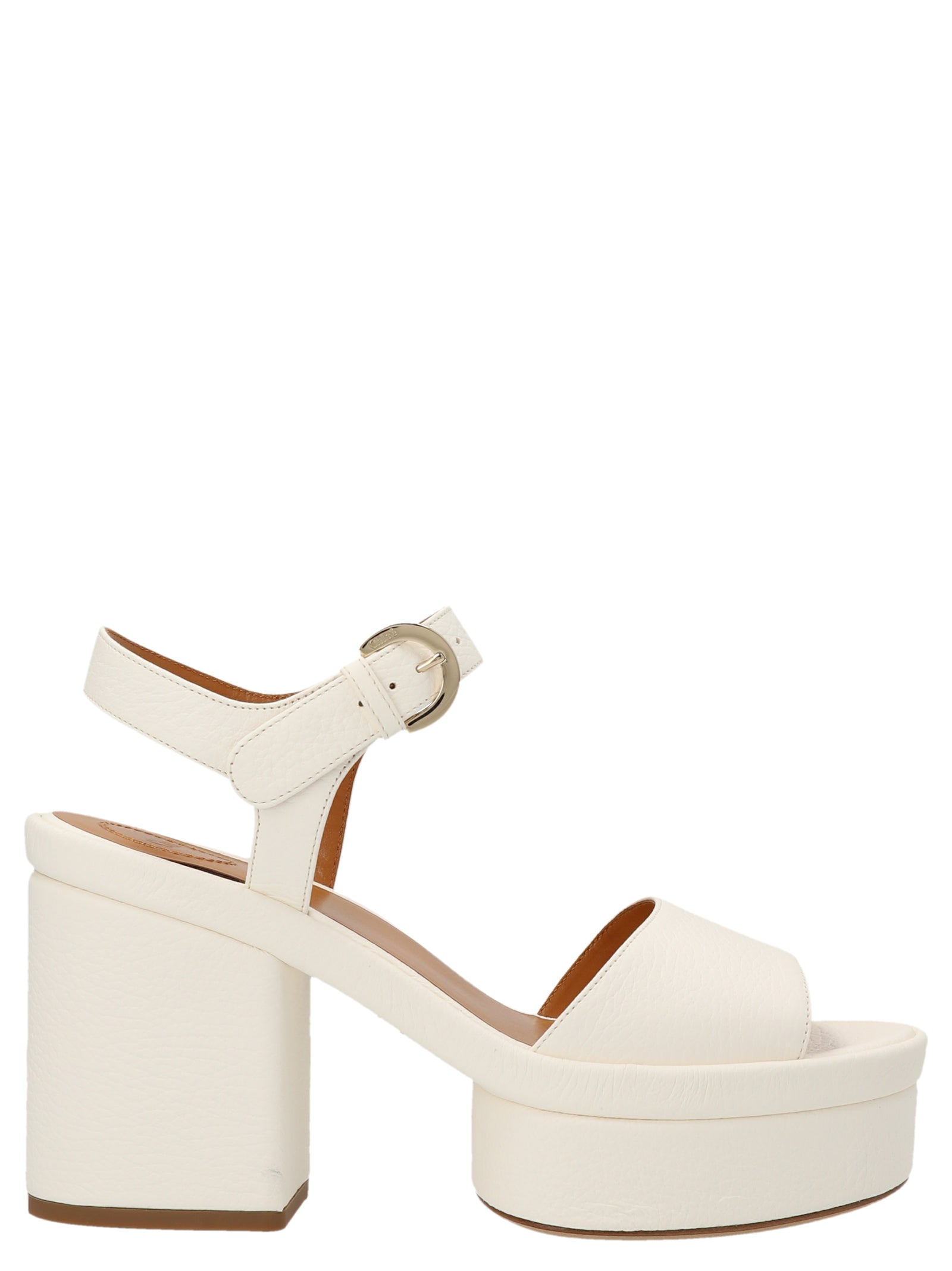 Chloé Odina Wedge Sandals In White | ModeSens