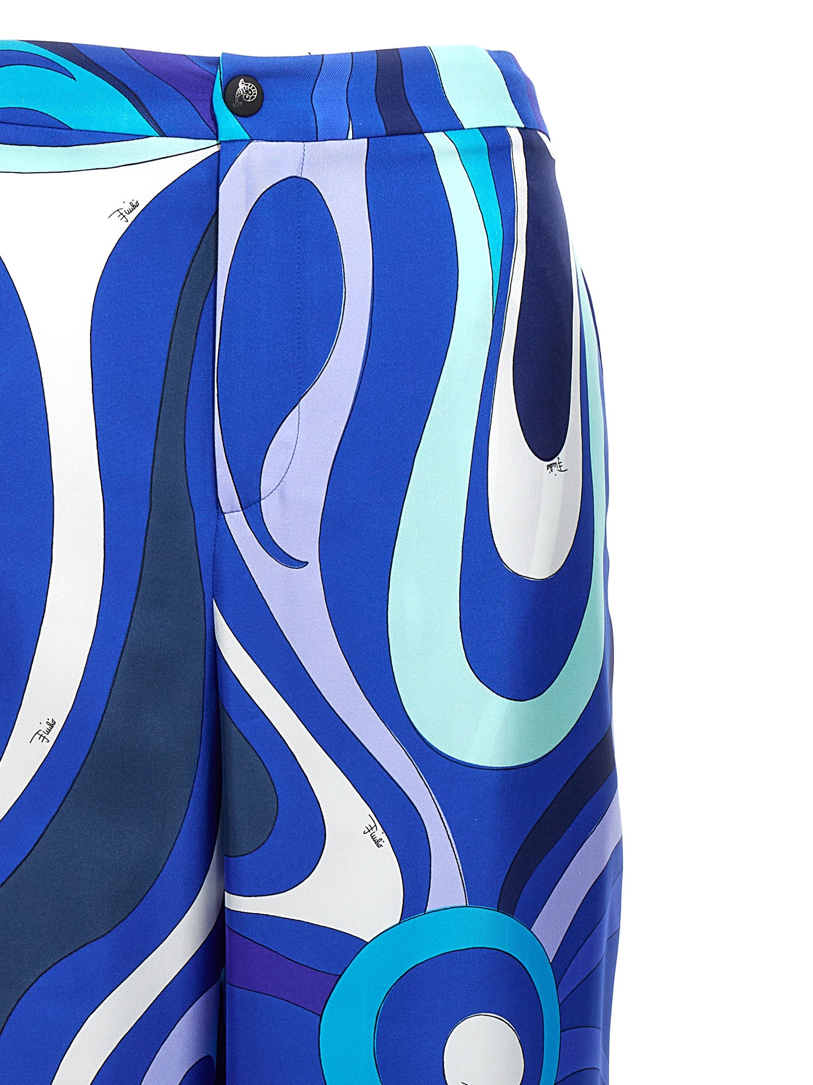 Emilio Pucci Printed Pants Blue | ModeSens