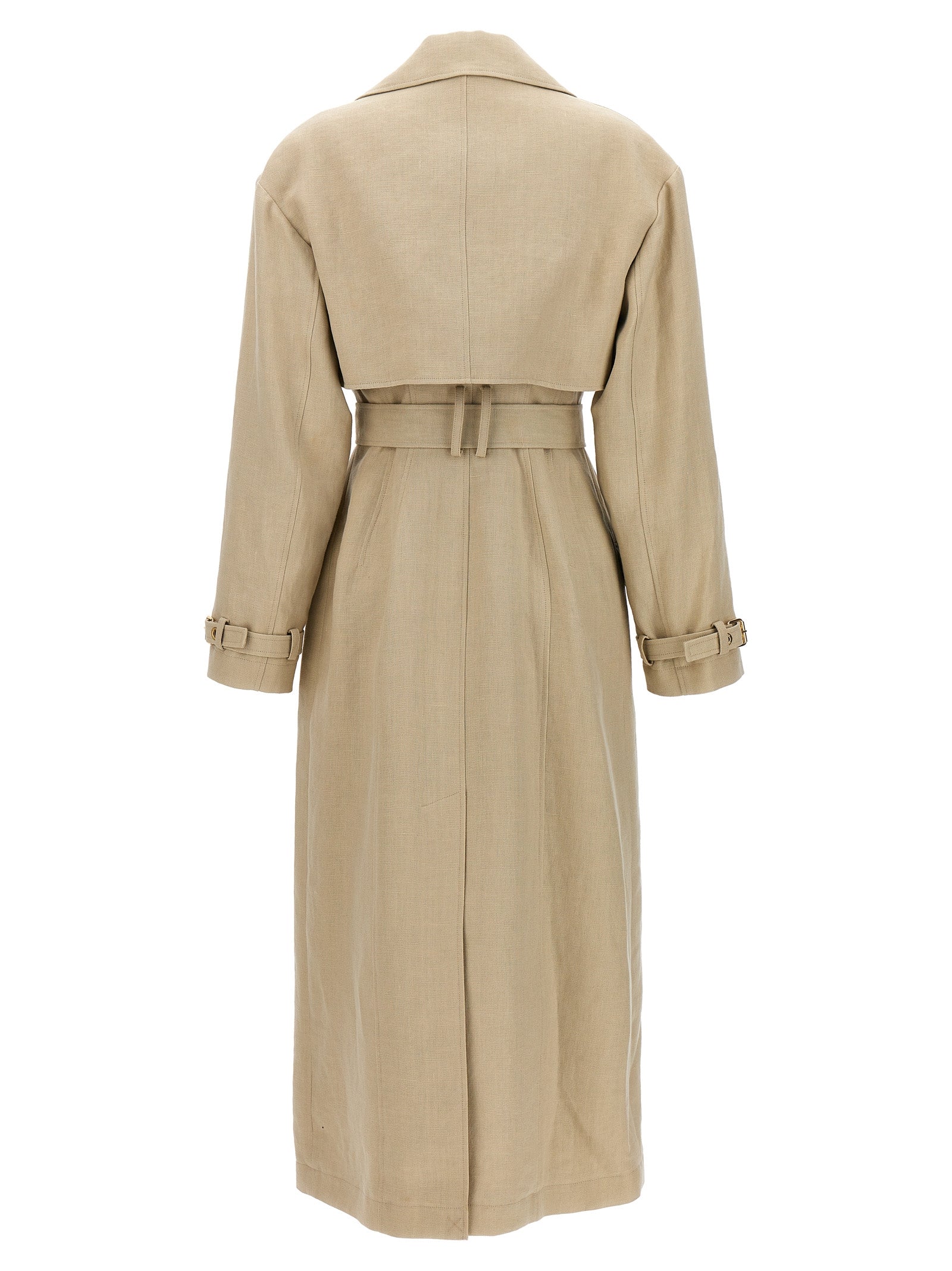 Balmain Double-breasted Trench Coat In Beige | ModeSens