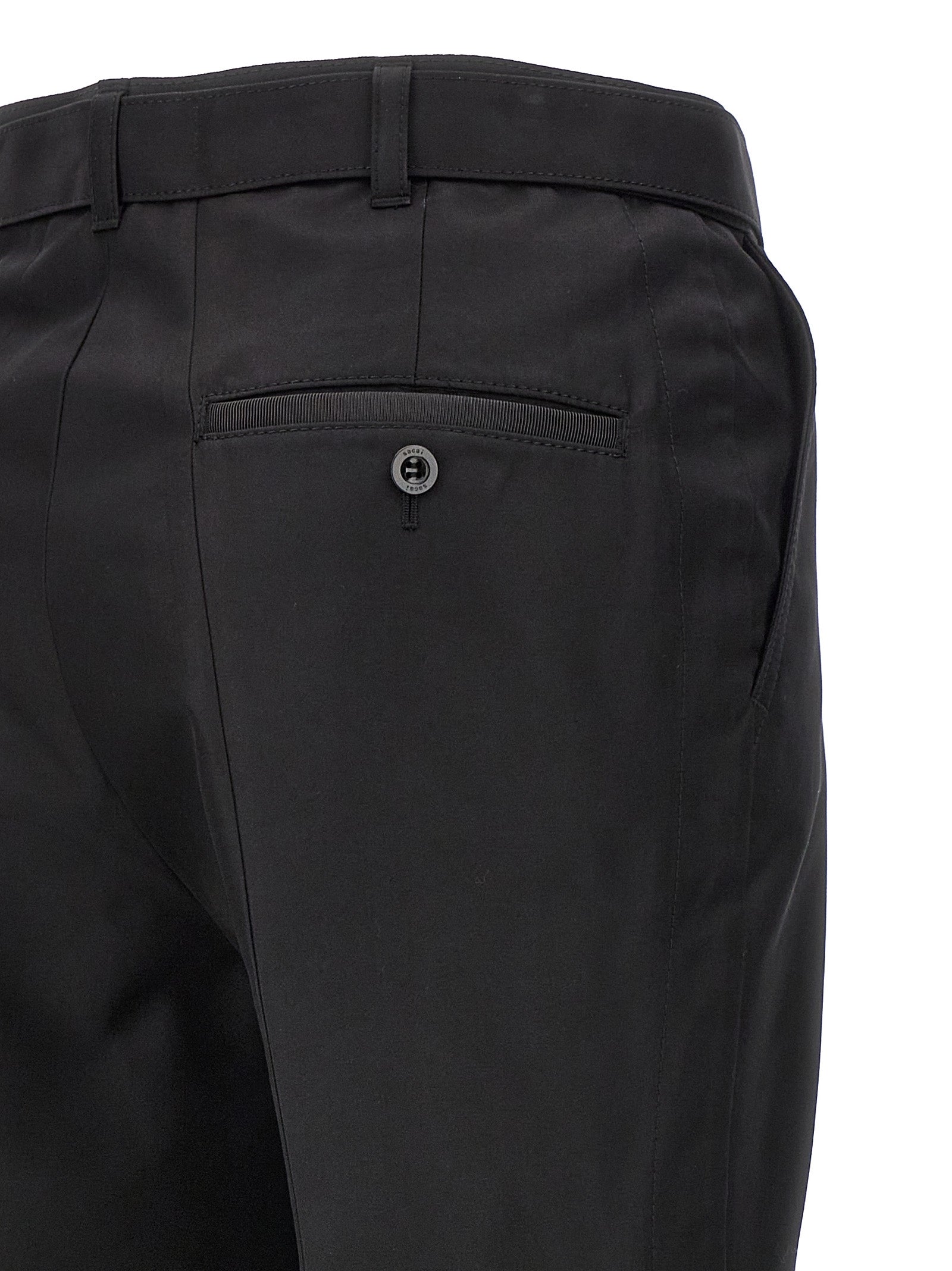 Shop Sacai Gabardine Flared Trousers Pants Black