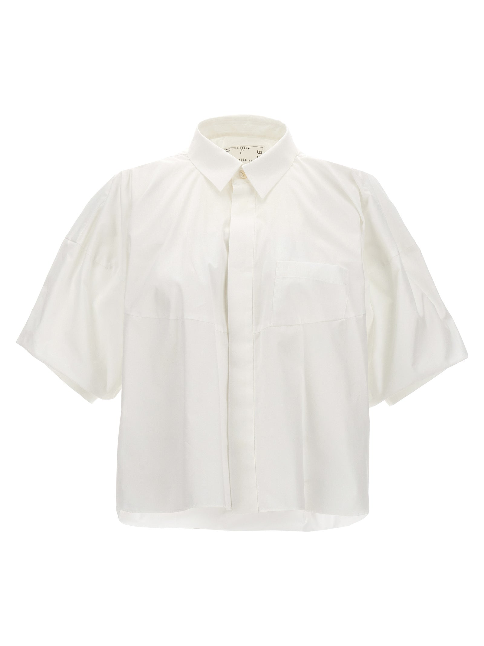 Shop Sacai Poplin Shirt Shirt, Blouse White