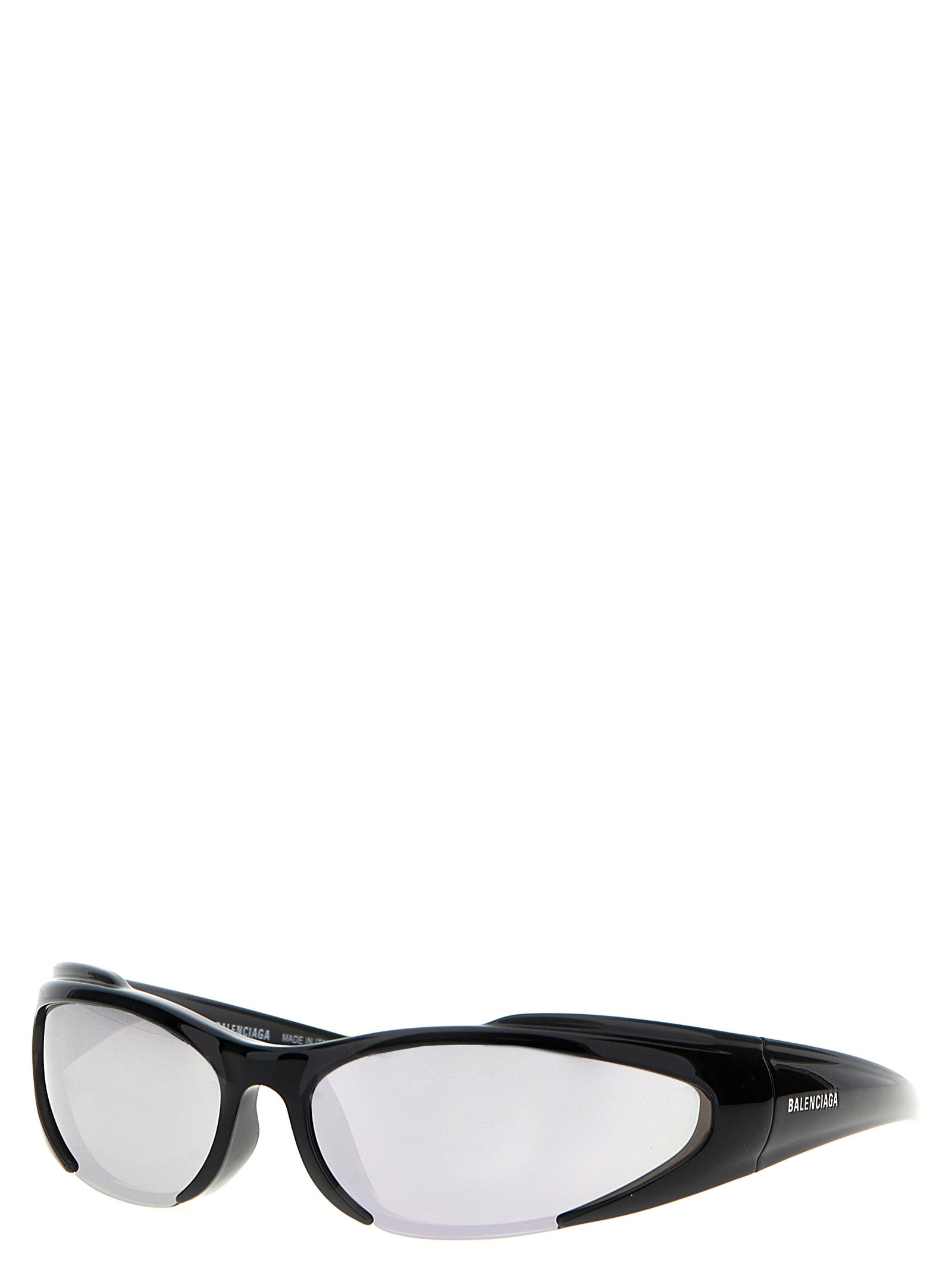Shop Balenciaga Reverse Xpander Rectangle Sunglasses Black