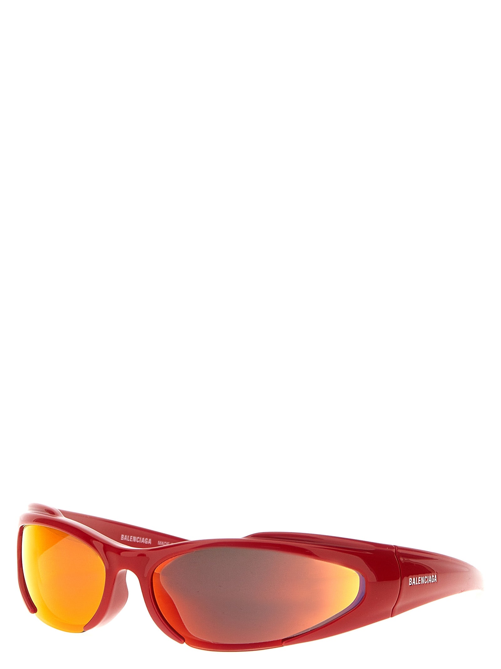 Shop Balenciaga Reverse Xpander Rectangle Sunglasses Red