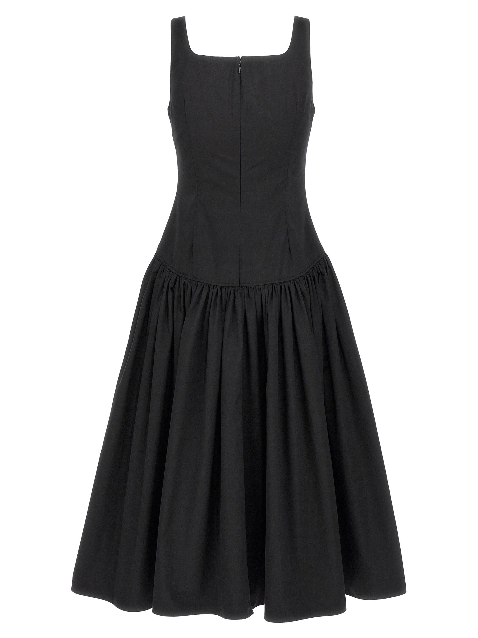Shop Alexander Mcqueen Heart Neckline Midi Dress Dresses Black