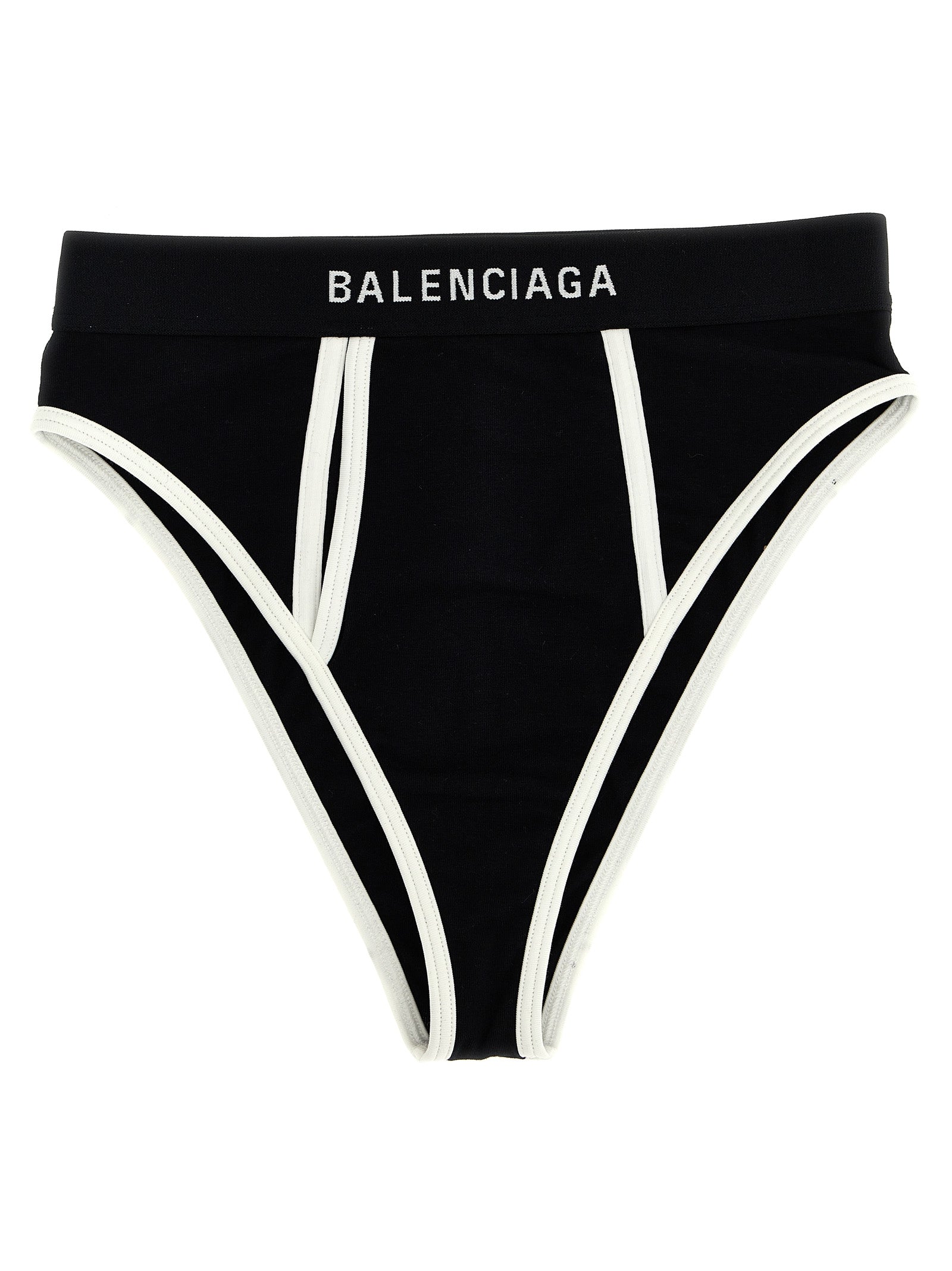 Shop Balenciaga Logo Elastic Briefs Underwear, Body White/black