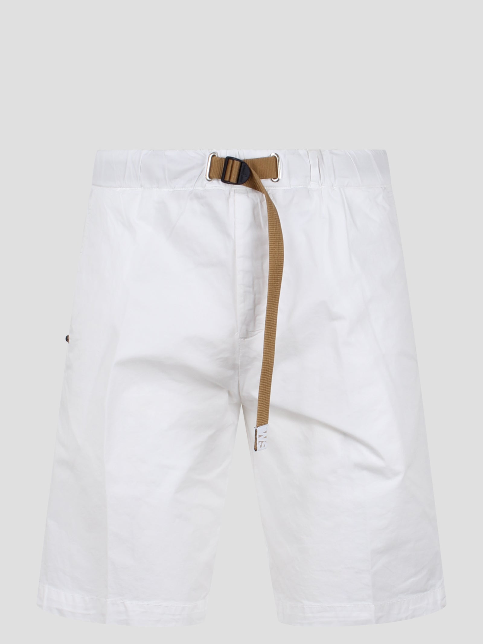 Shop White Sand Stretch Cotton Shorts