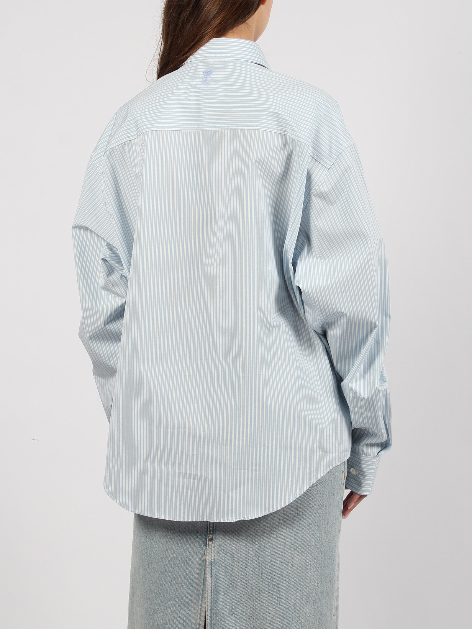 Shop Ami Alexandre Mattiussi Poplin Striped Shirt