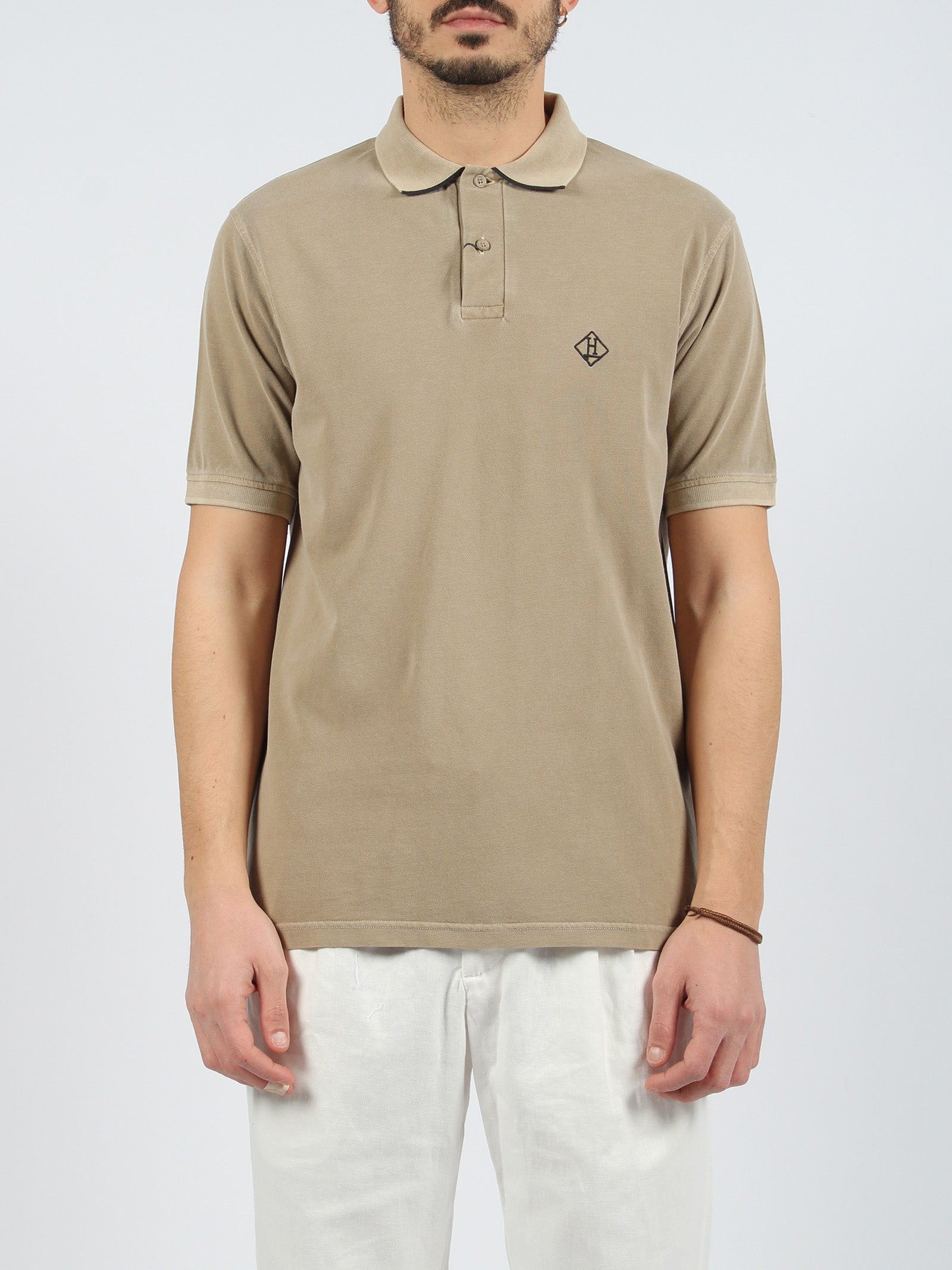 Shop Herno Pigment Dye Pique` Polo Shirt