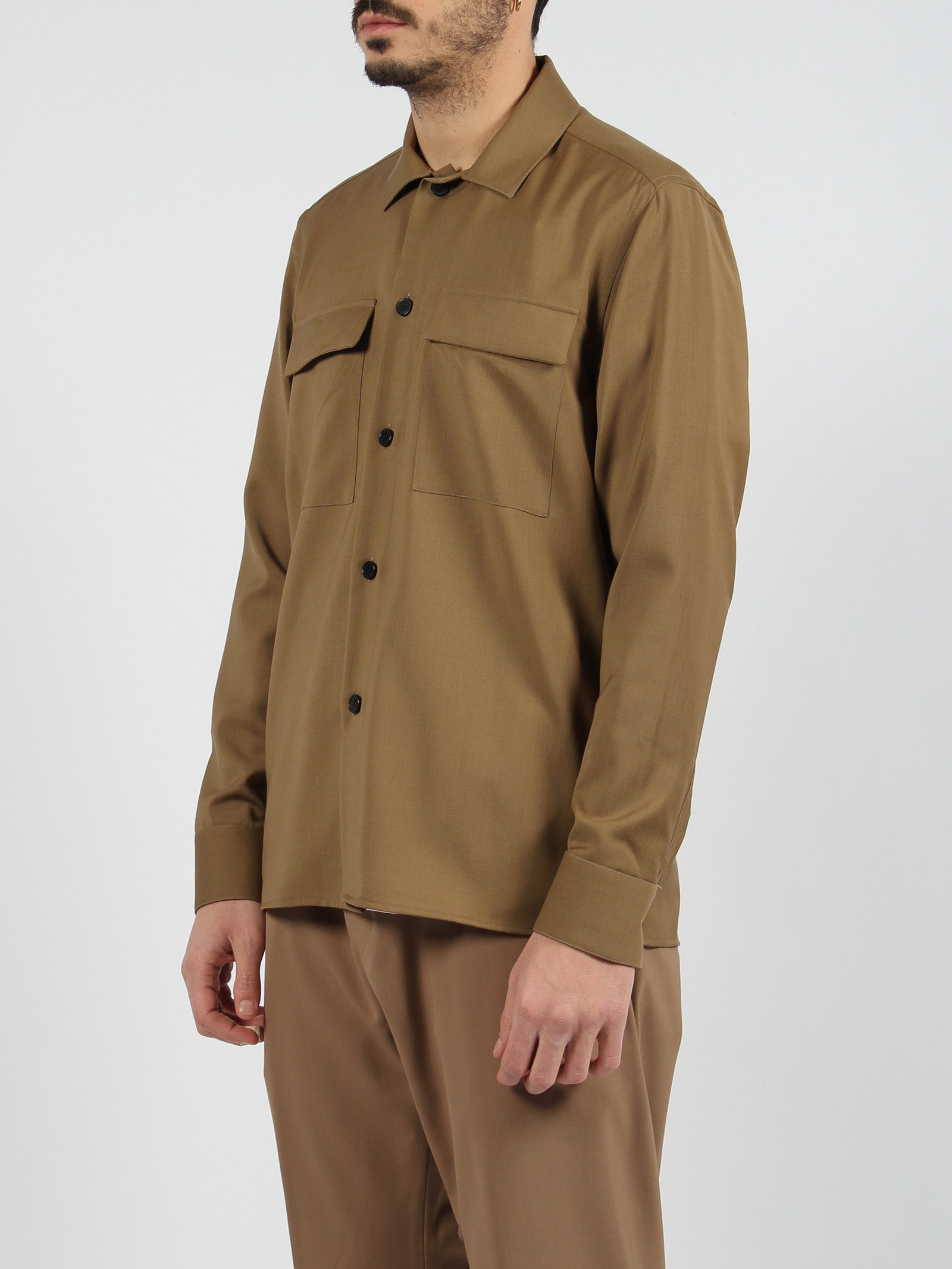 Shop Low Brand Tropical Wool Shirt Jacket