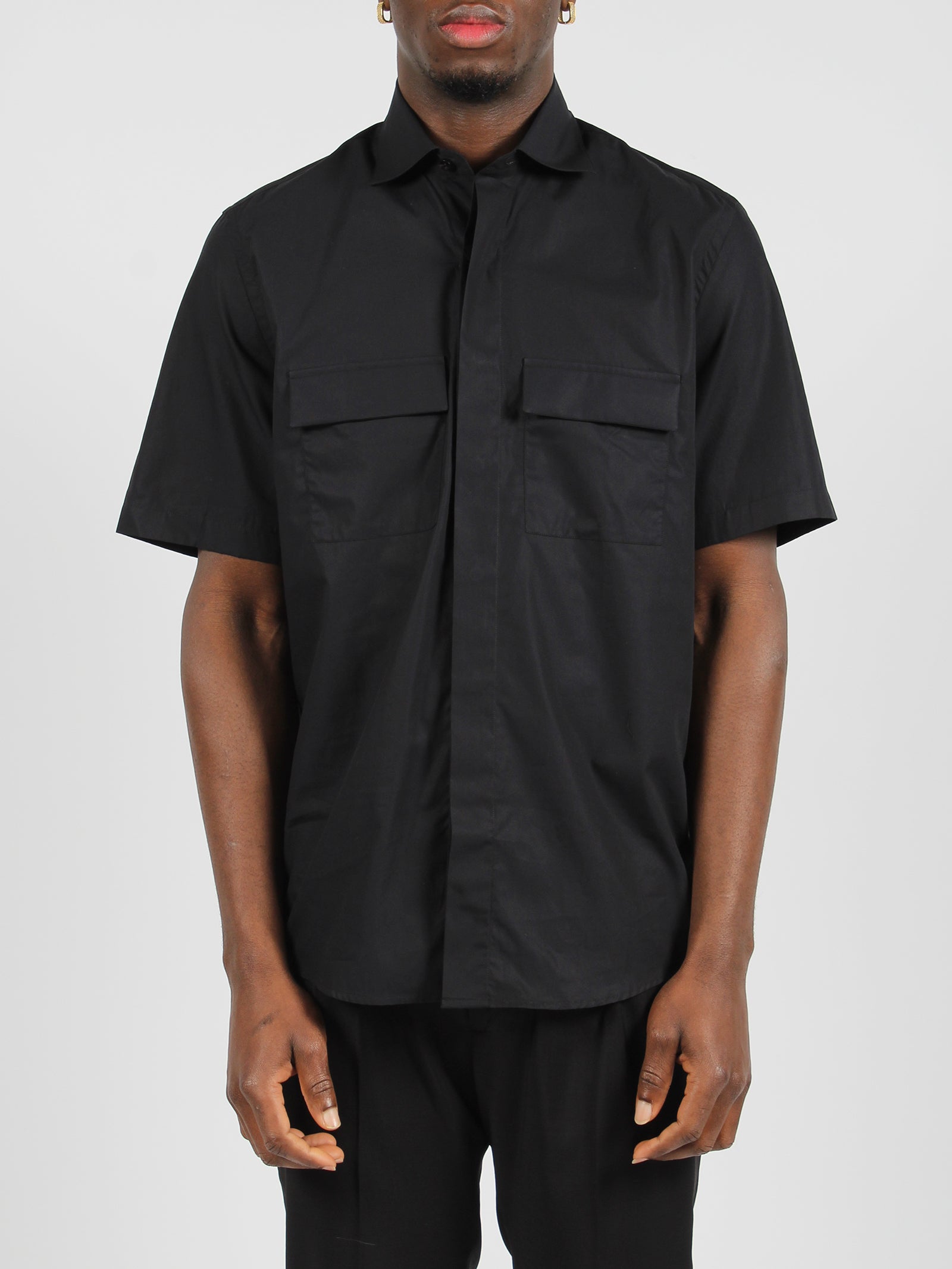 Shop Low Brand Double Pocket Cotton Poplin Shirt