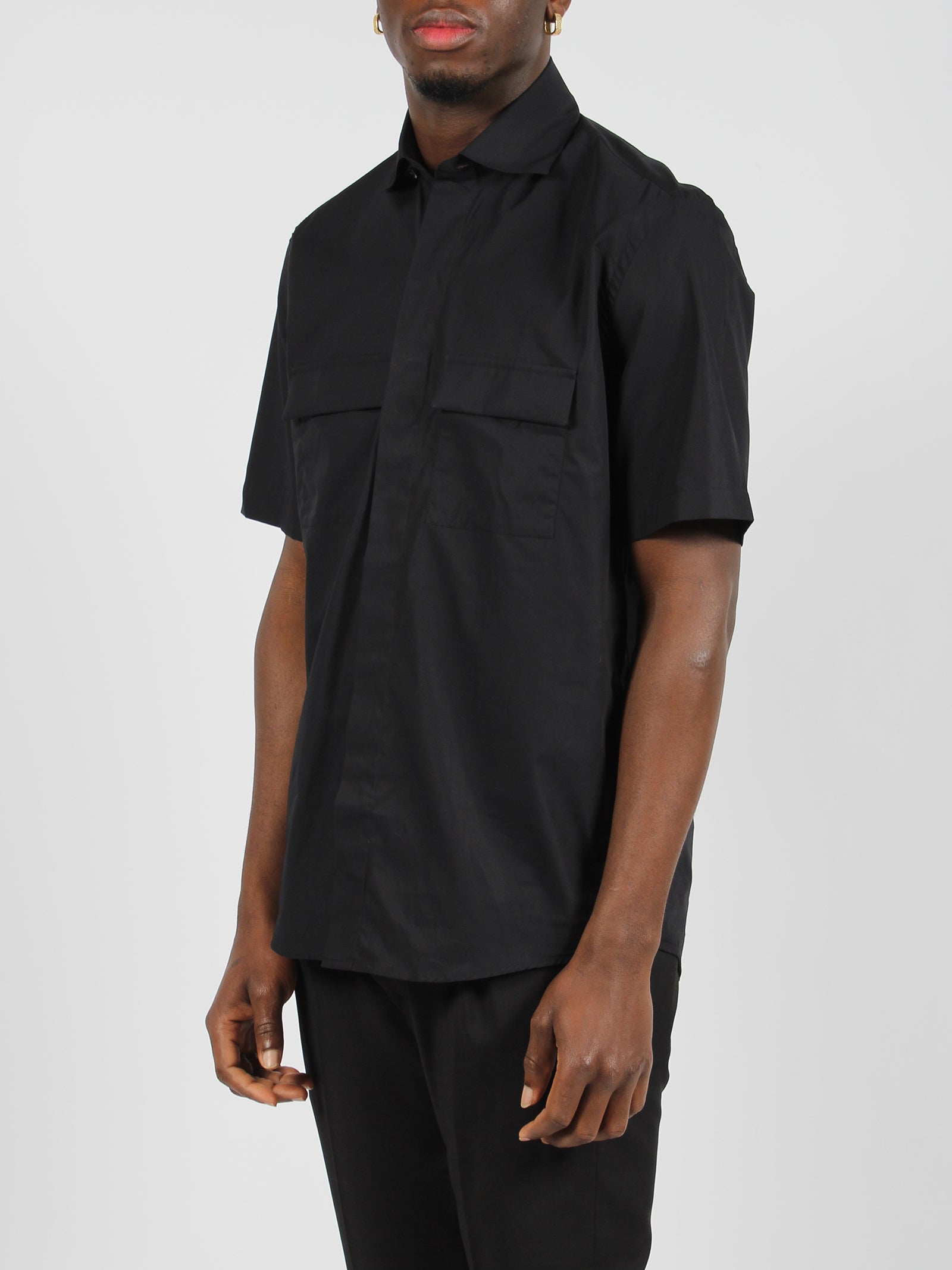 Shop Low Brand Double Pocket Cotton Poplin Shirt