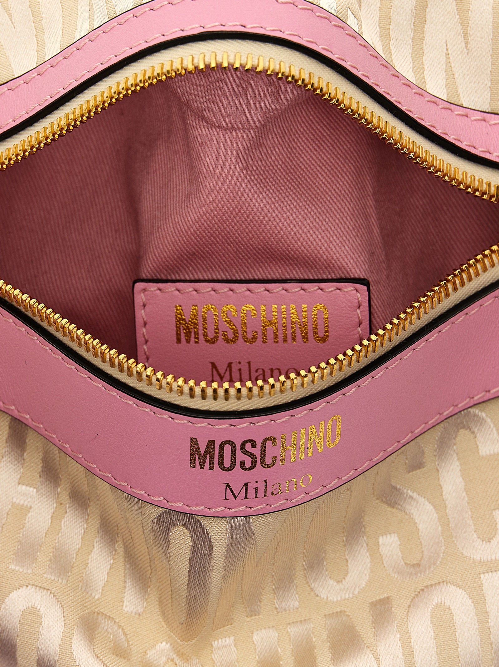 Shop Moschino Logo Clutch Multicolor