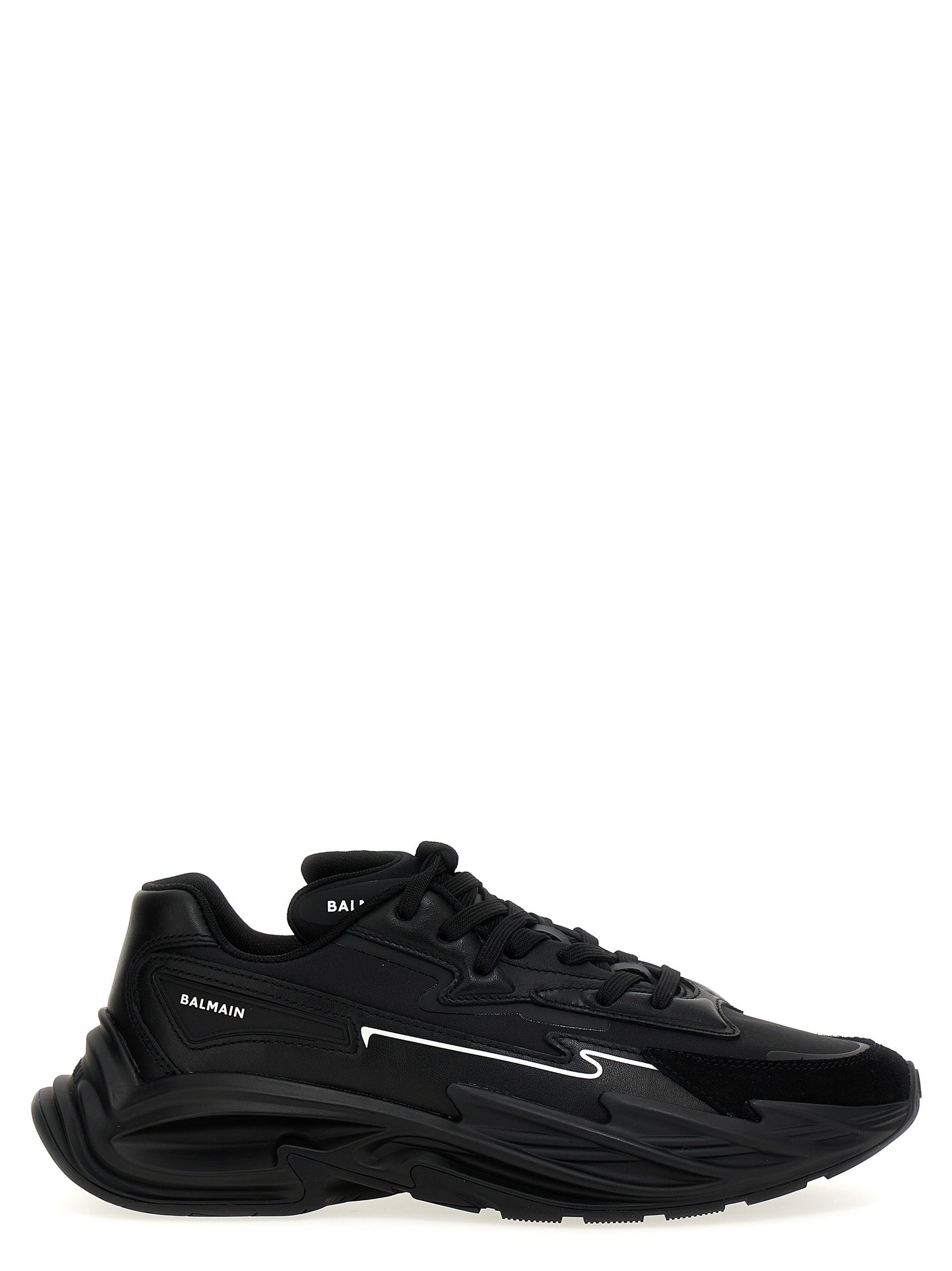 Shop Balmain Run-row Sneakers Black