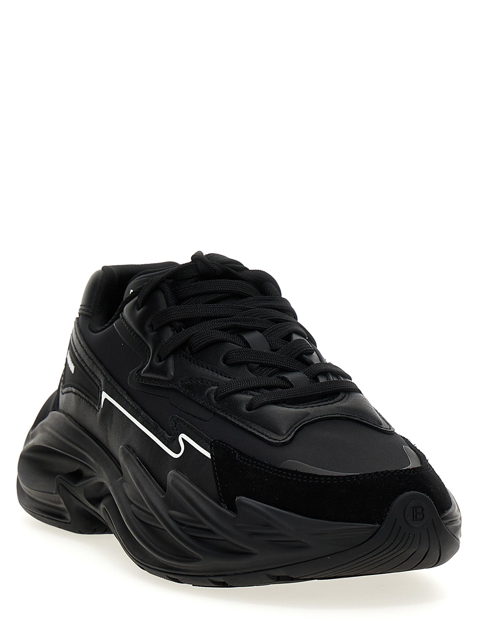 Shop Balmain Run-row Sneakers Black