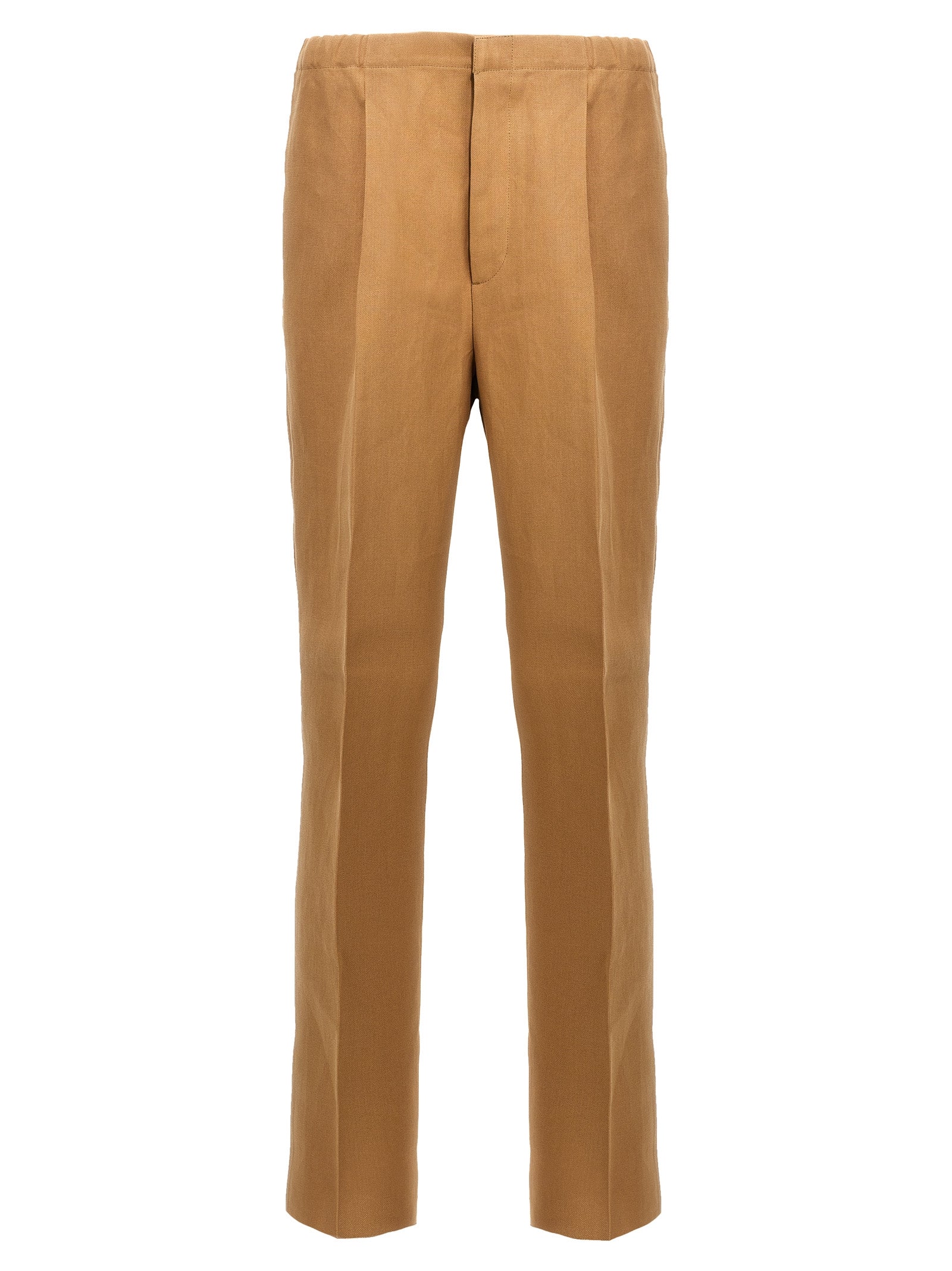 Shop Fendi Paper Canvas Pants Beige