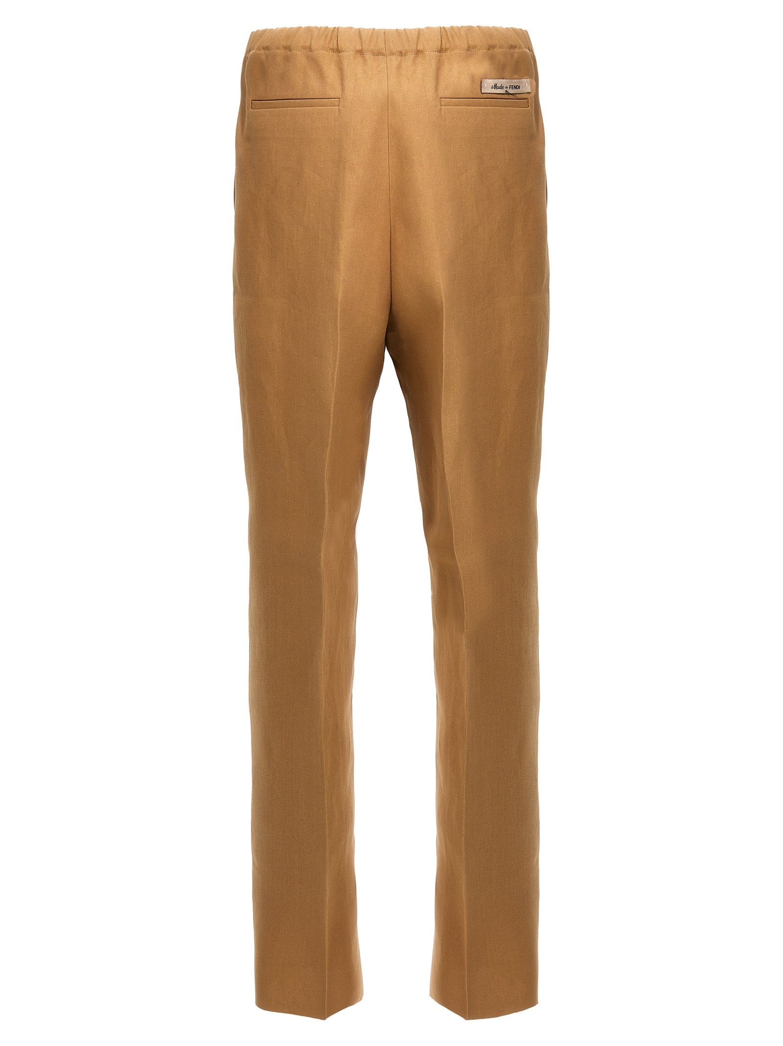 Shop Fendi Paper Canvas Pants Beige