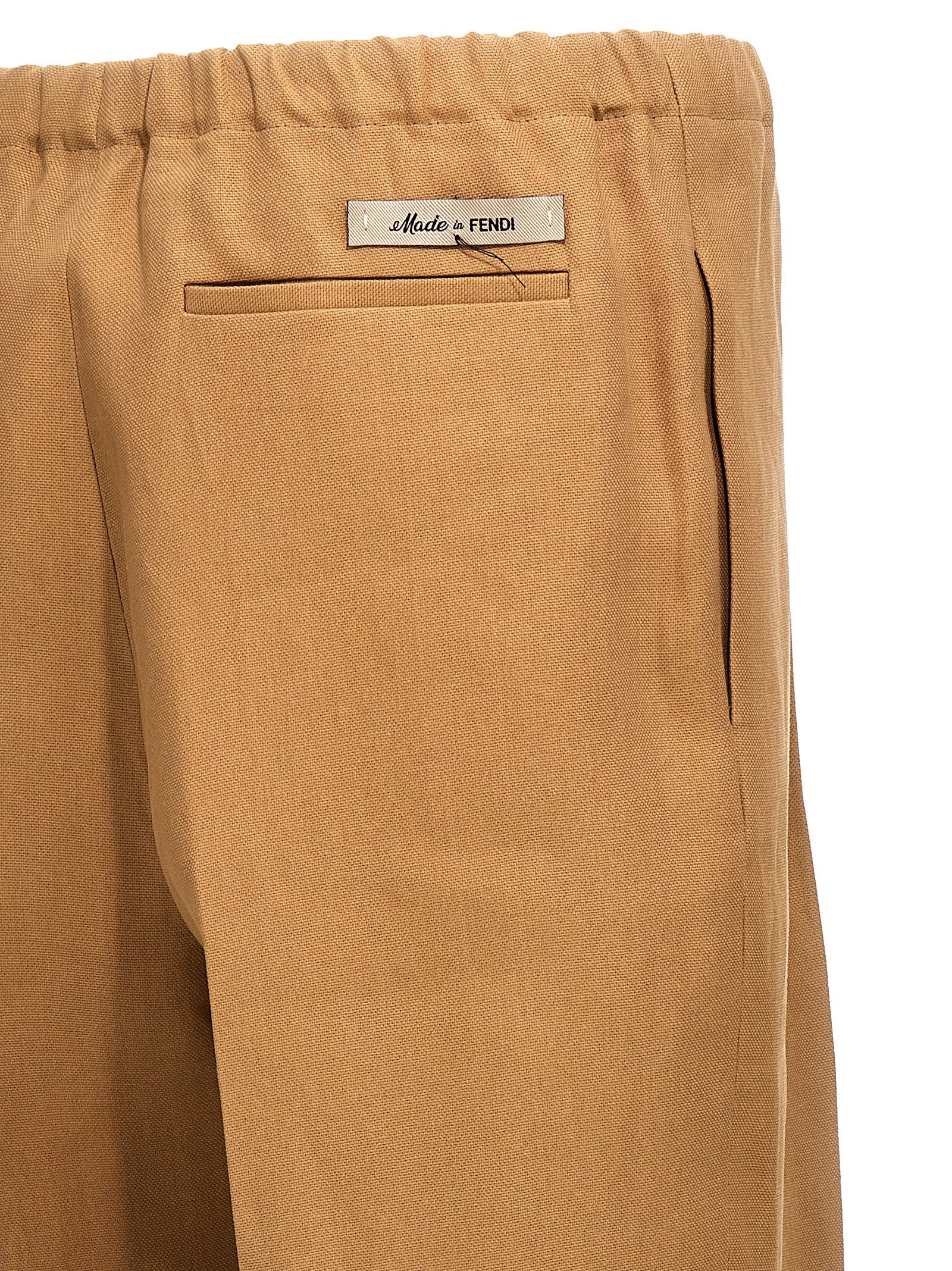 Shop Fendi Paper Canvas Pants Beige