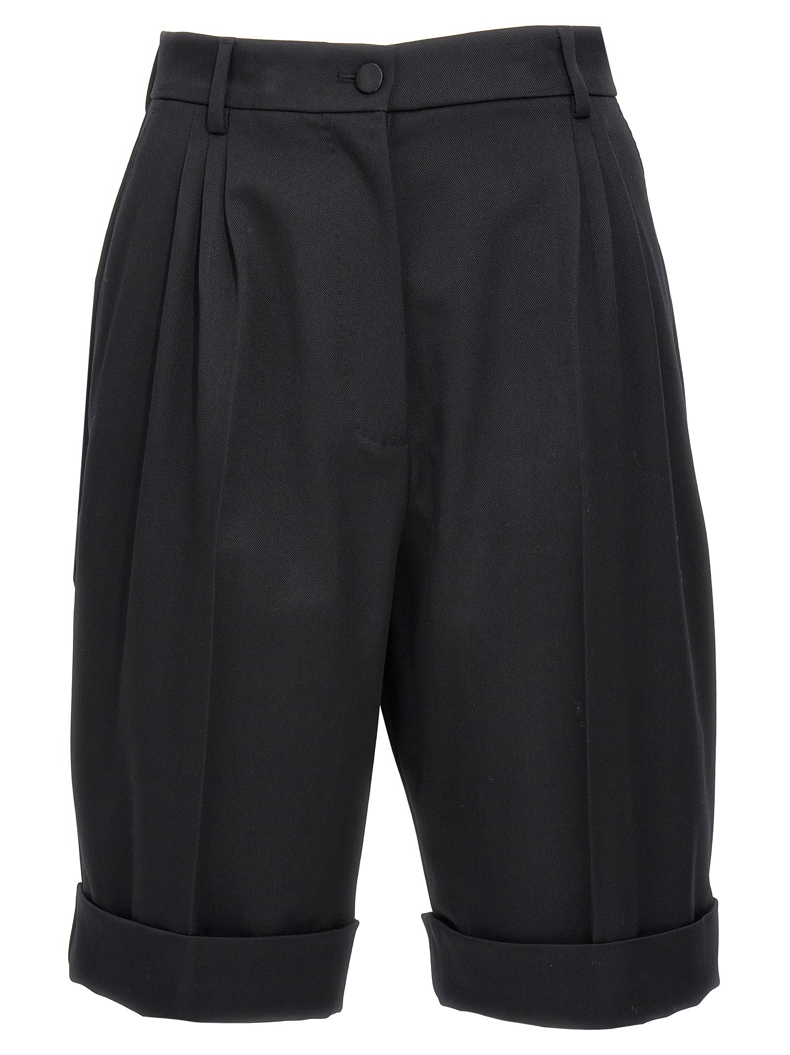 Shop Dolce & Gabbana Gabardine Bermuda Shorts Bermuda, Short Black