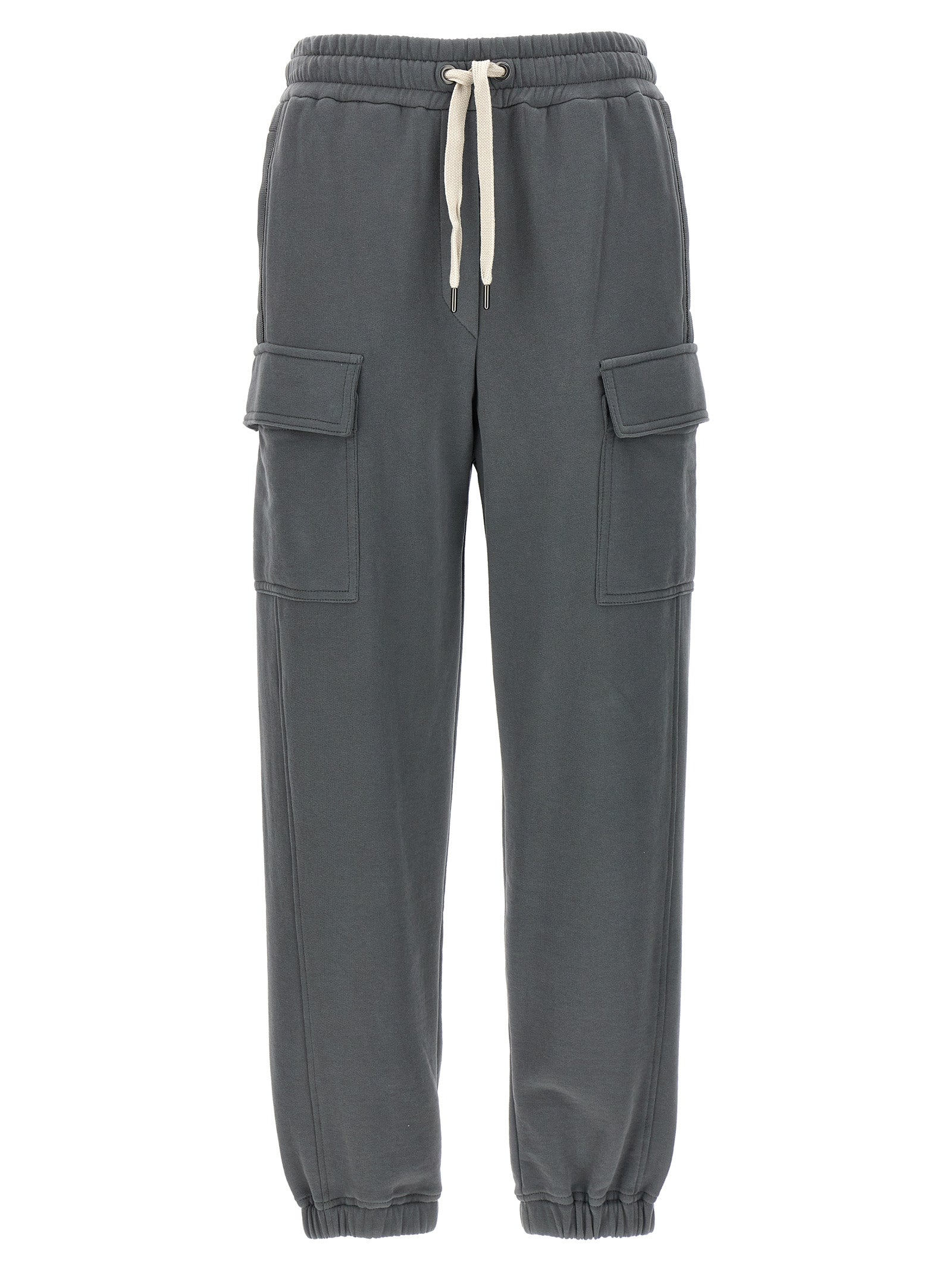 Shop Brunello Cucinelli Cargo Joggers Pants Gray