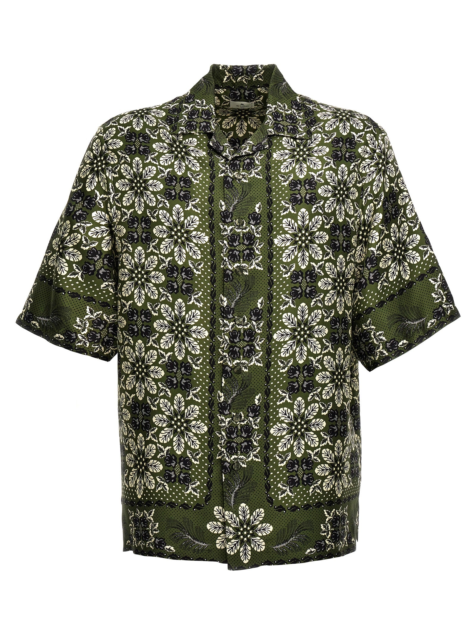 Shop Etro Floral Print Shirt Shirt, Blouse Green