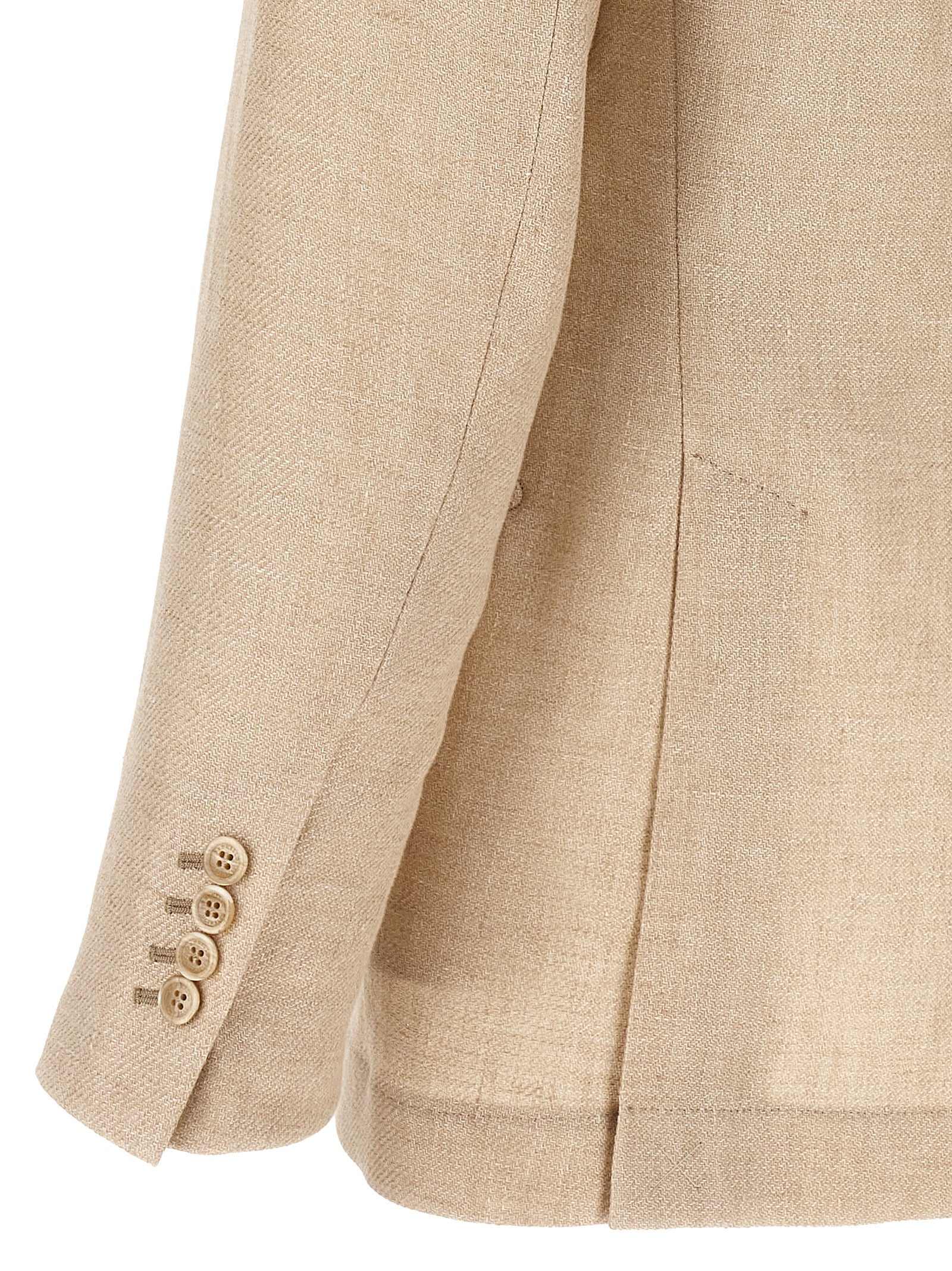 Shop Brunello Cucinelli Single-breasted Blazer Beige