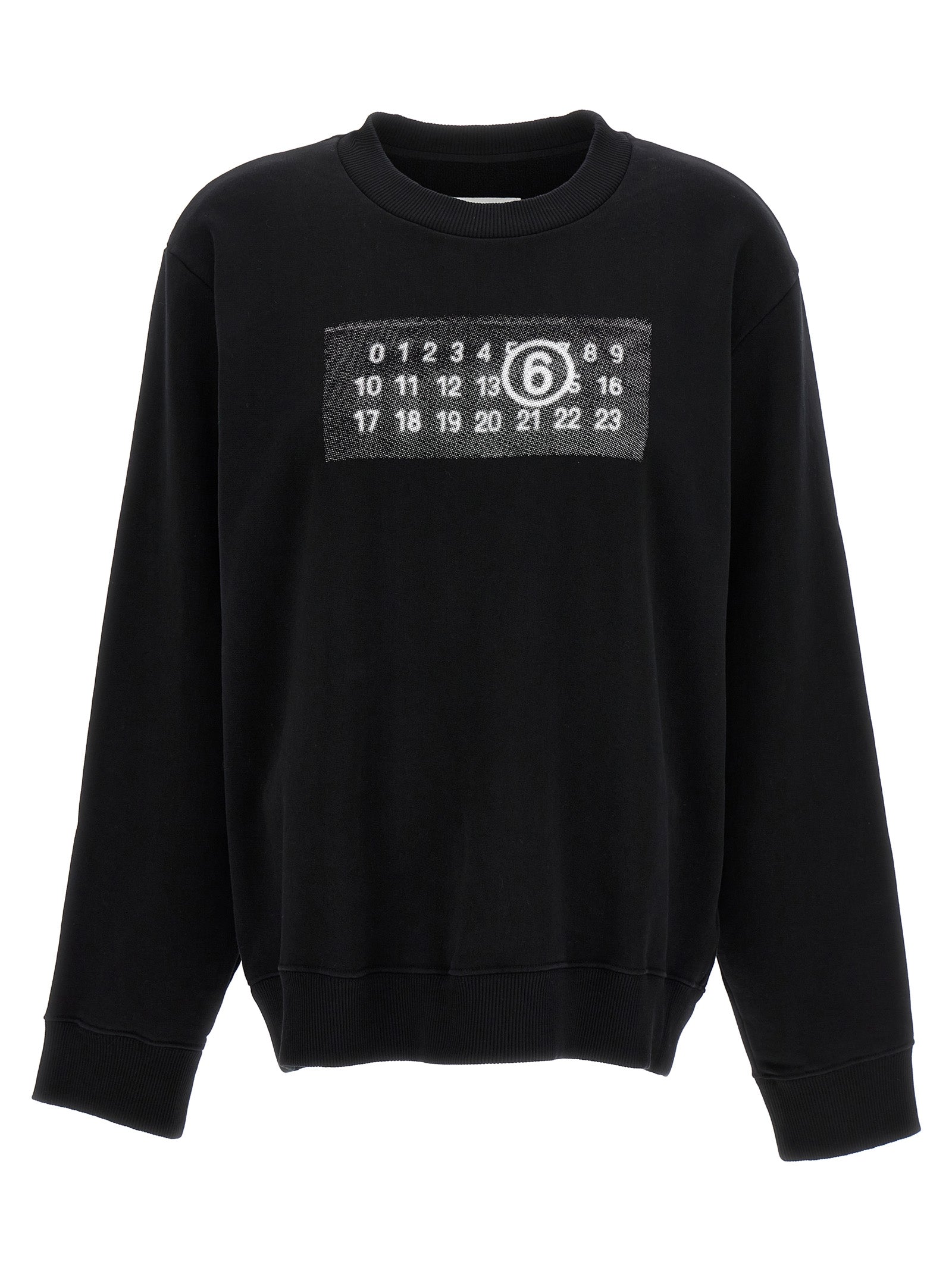 Shop Mm6 Maison Margiela Logo Print Sweatshirt White/black