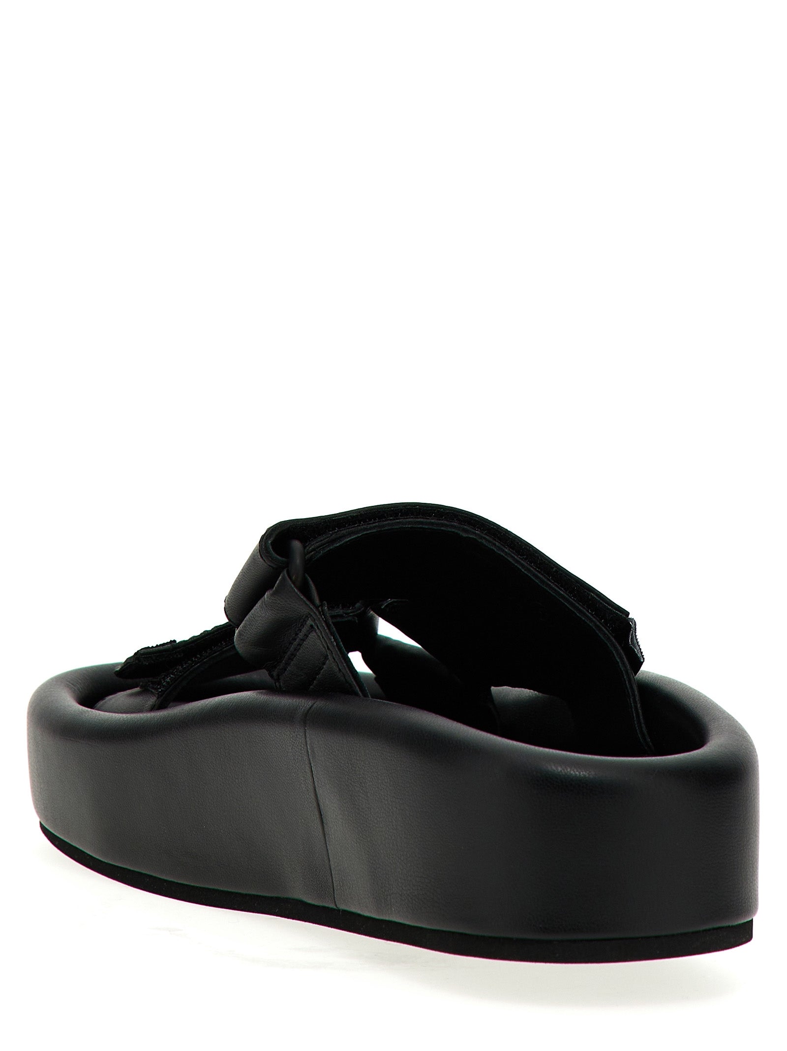 Shop Mm6 Maison Margiela Leather Sandals Black