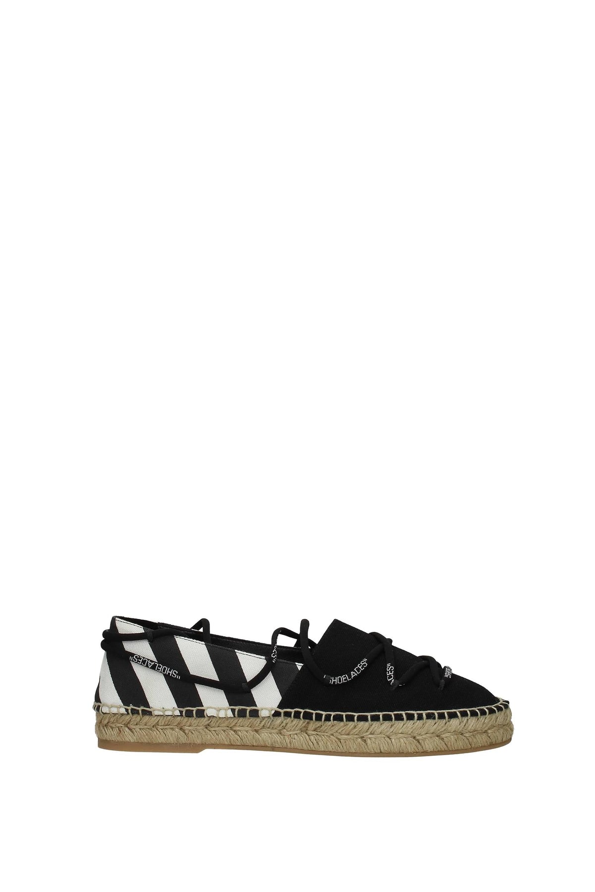 OFF-WHITE ESPADRILLES FABRIC BLACK WHITE